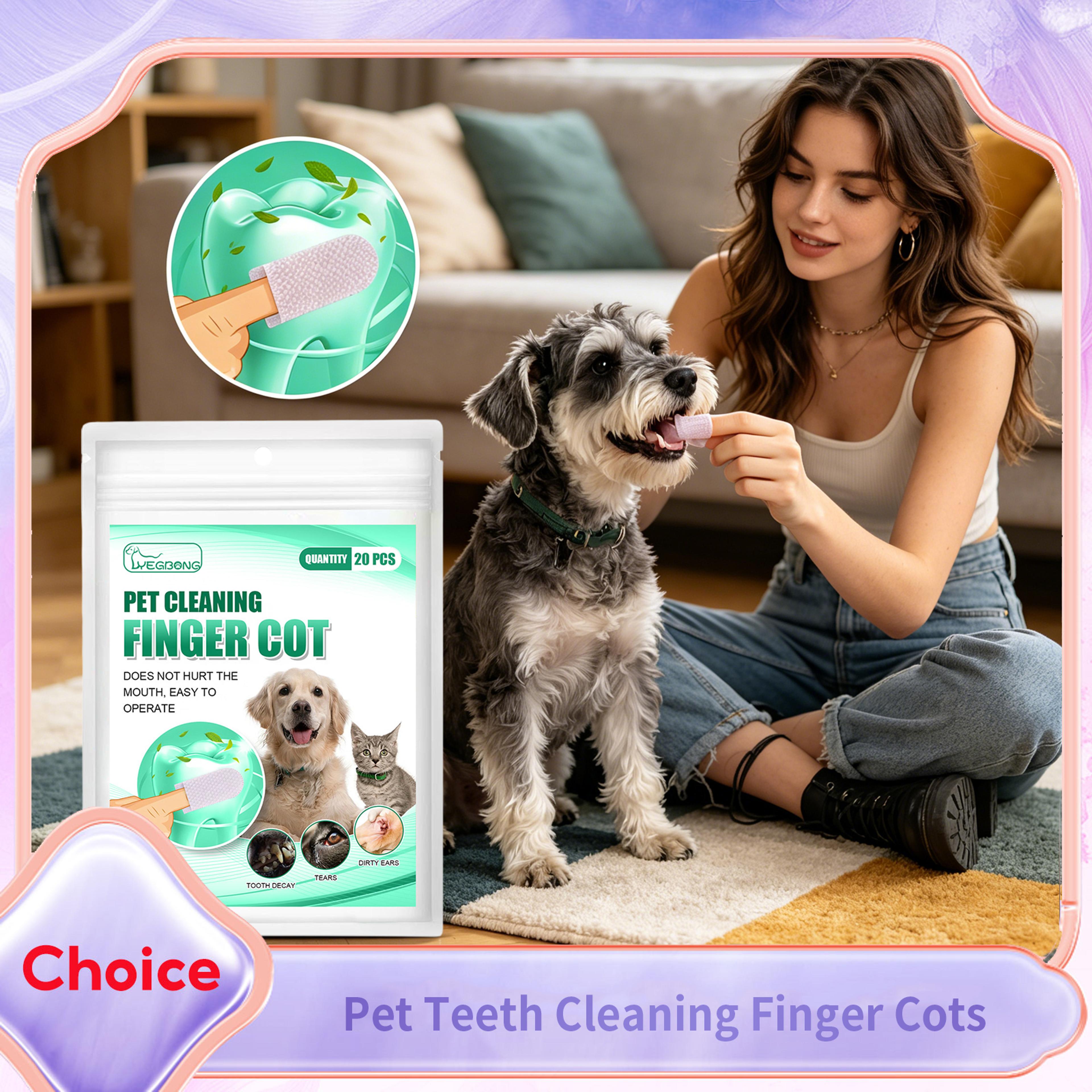 dental finger wipes for dogs & cats gentle pet dental wipes for fresh breath & clean teeth