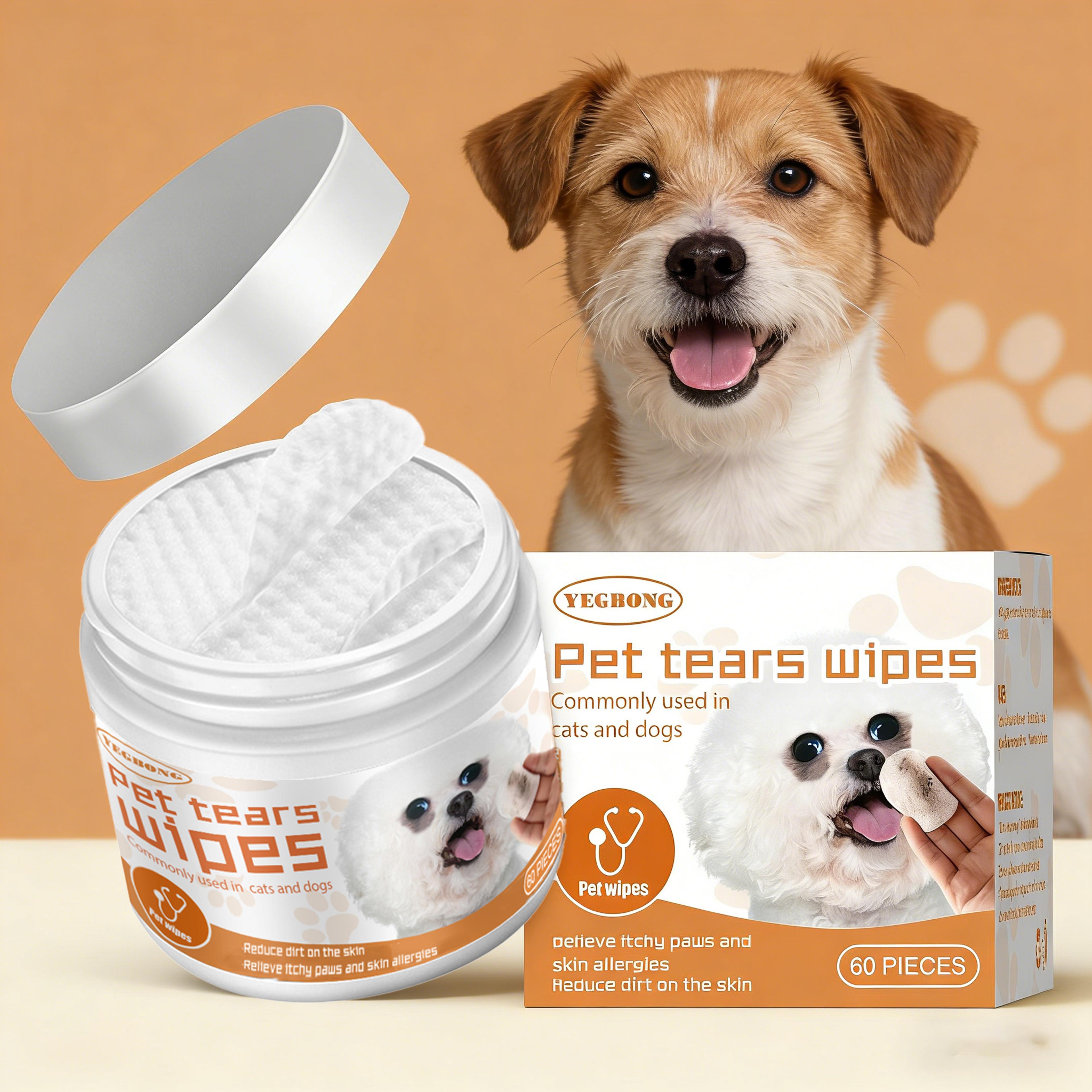 gentle pet eye wipes for dogs & cats 60pcs tear stain remover & eye cleaner