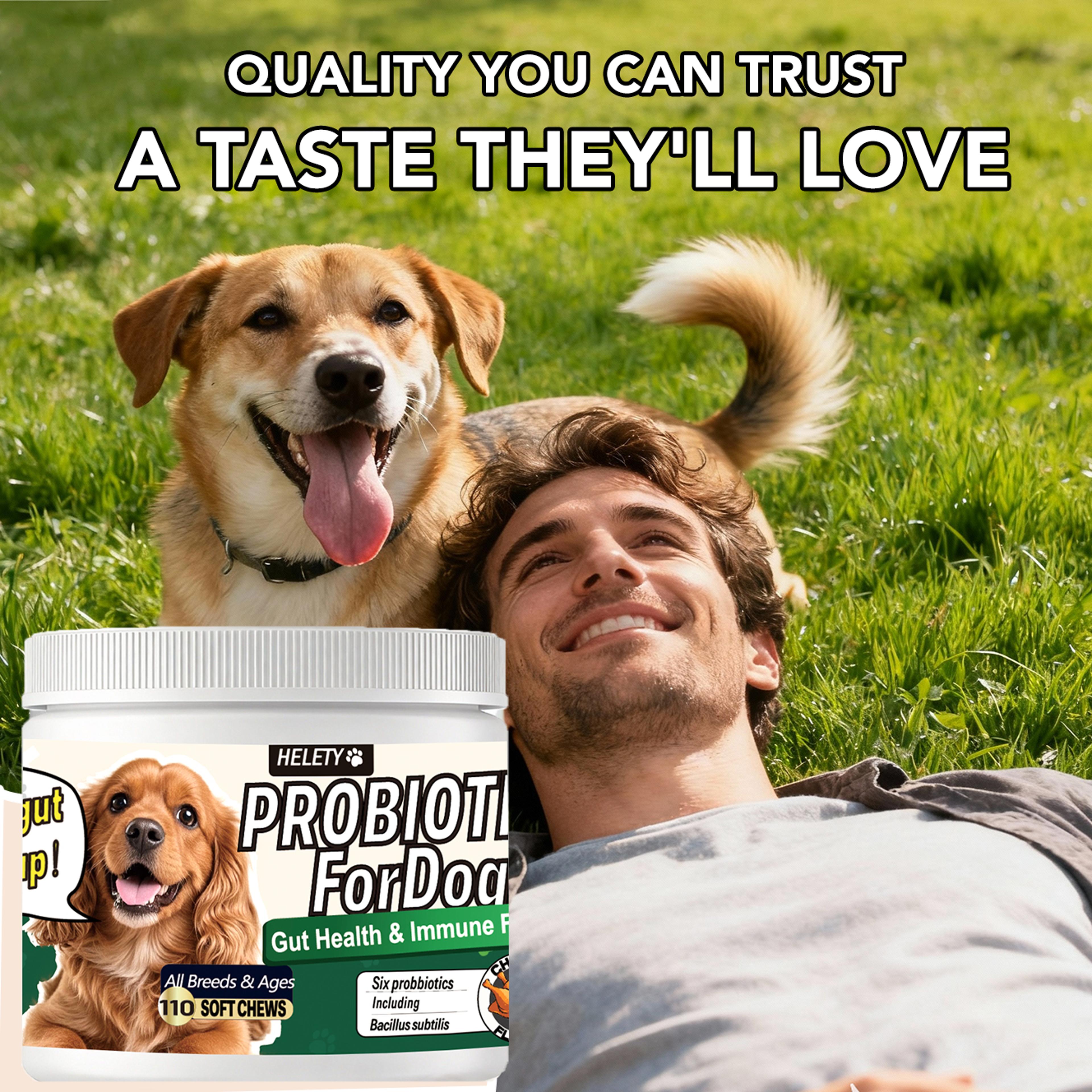 dog probiotic chews with pumpkin & fish oil for digestive health & itchy skin relief 120 soft chews