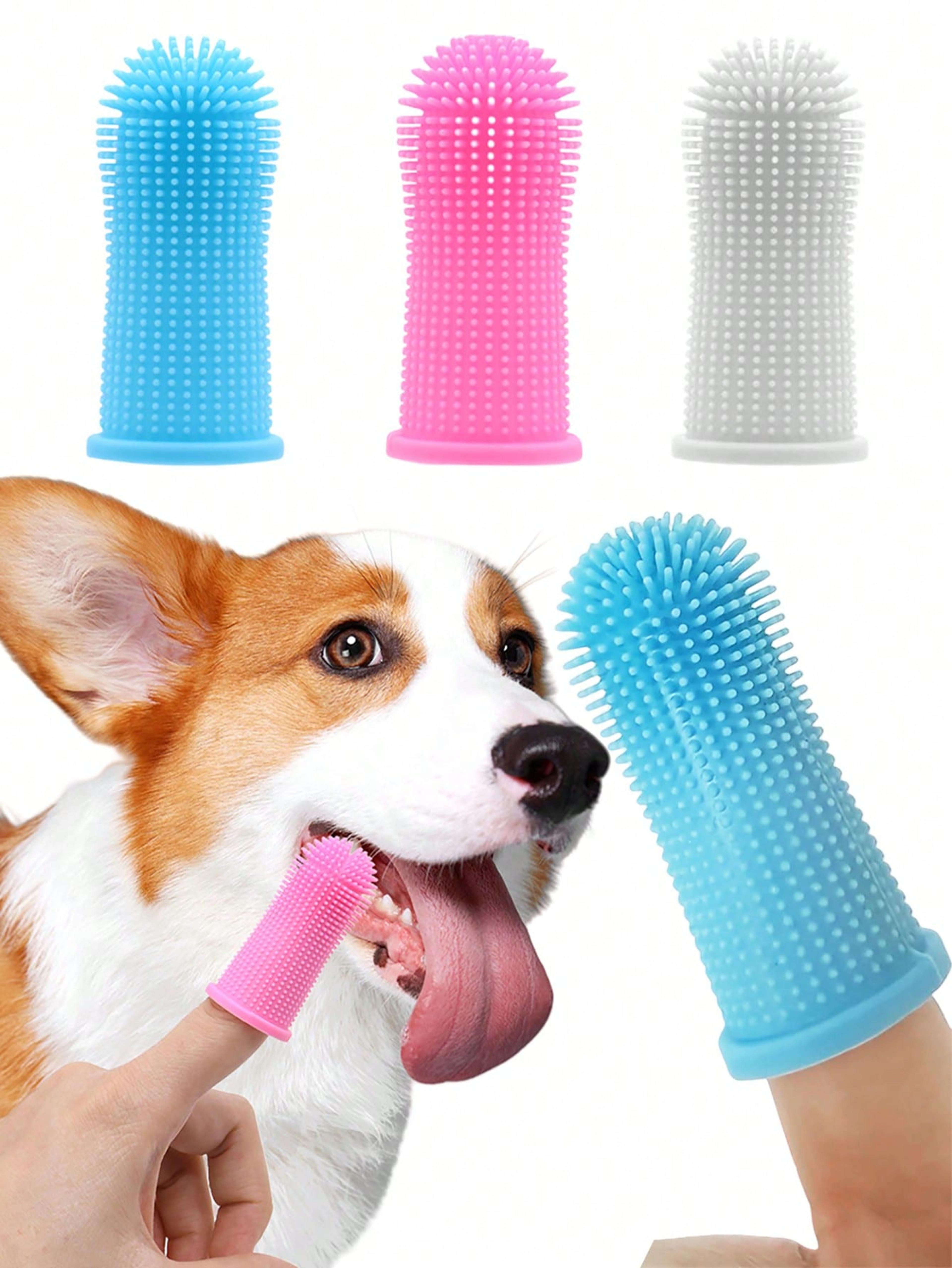 premium 360° silicone pet finger toothbrush for dogs & cats soft oral care cleaning brush