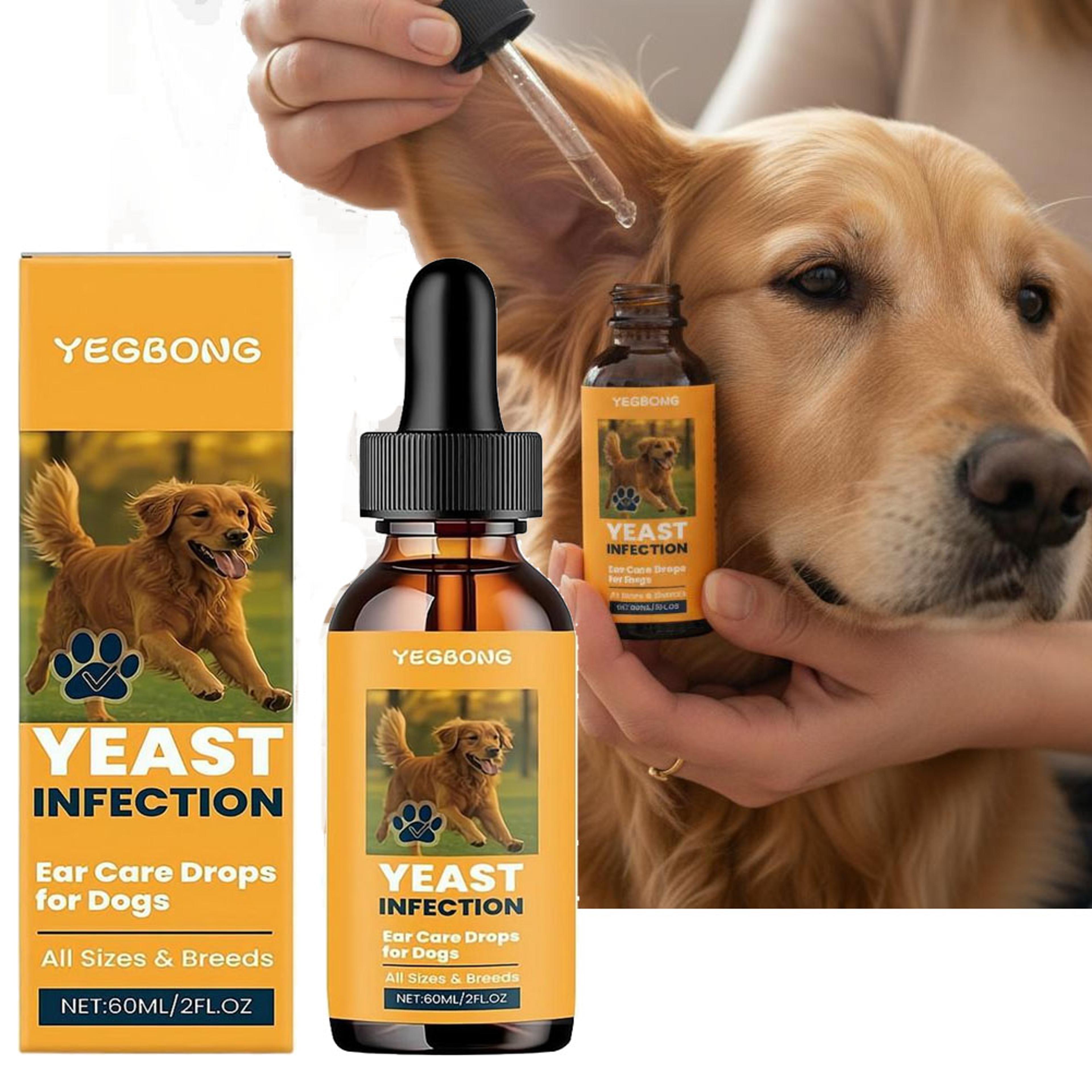 premium dog ear care drops gentle ear care drops for dogs & pets (60ml) cleans wax, reduces itching & odor