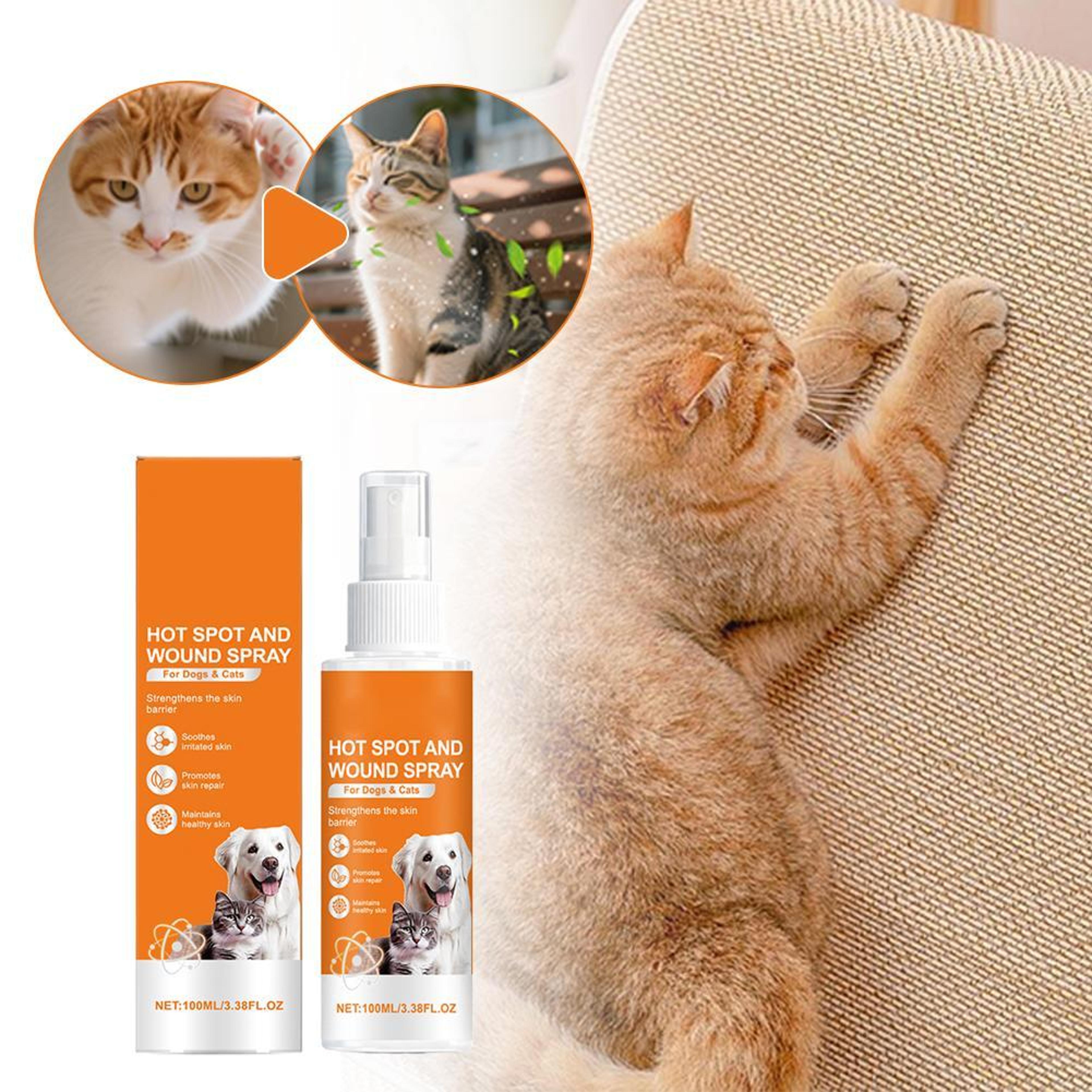pet skin repair spray for dogs & cats anti itch skin care and cleansing mist 100ml