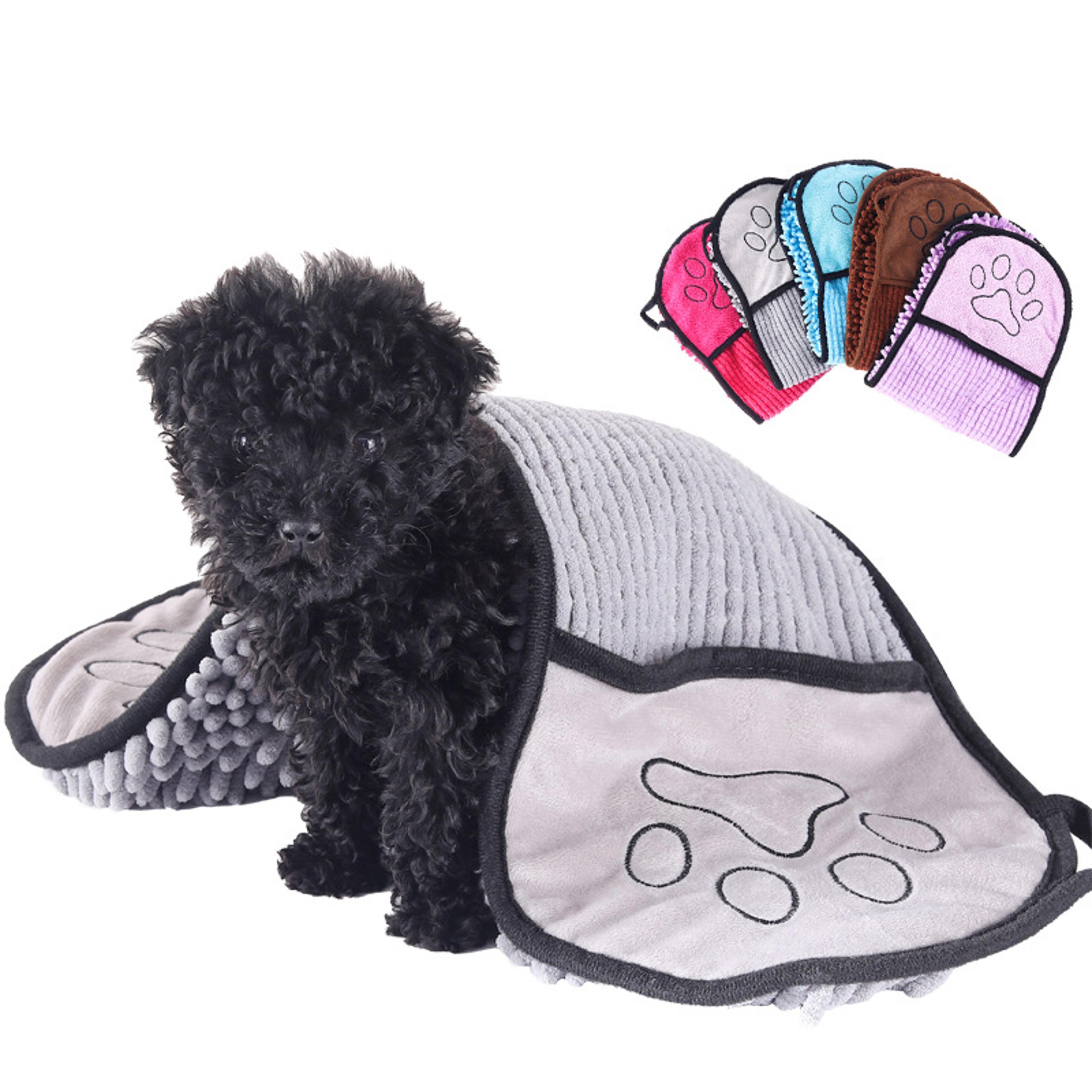 quickdry cozywrap pet bath robe towel for dogs & cats