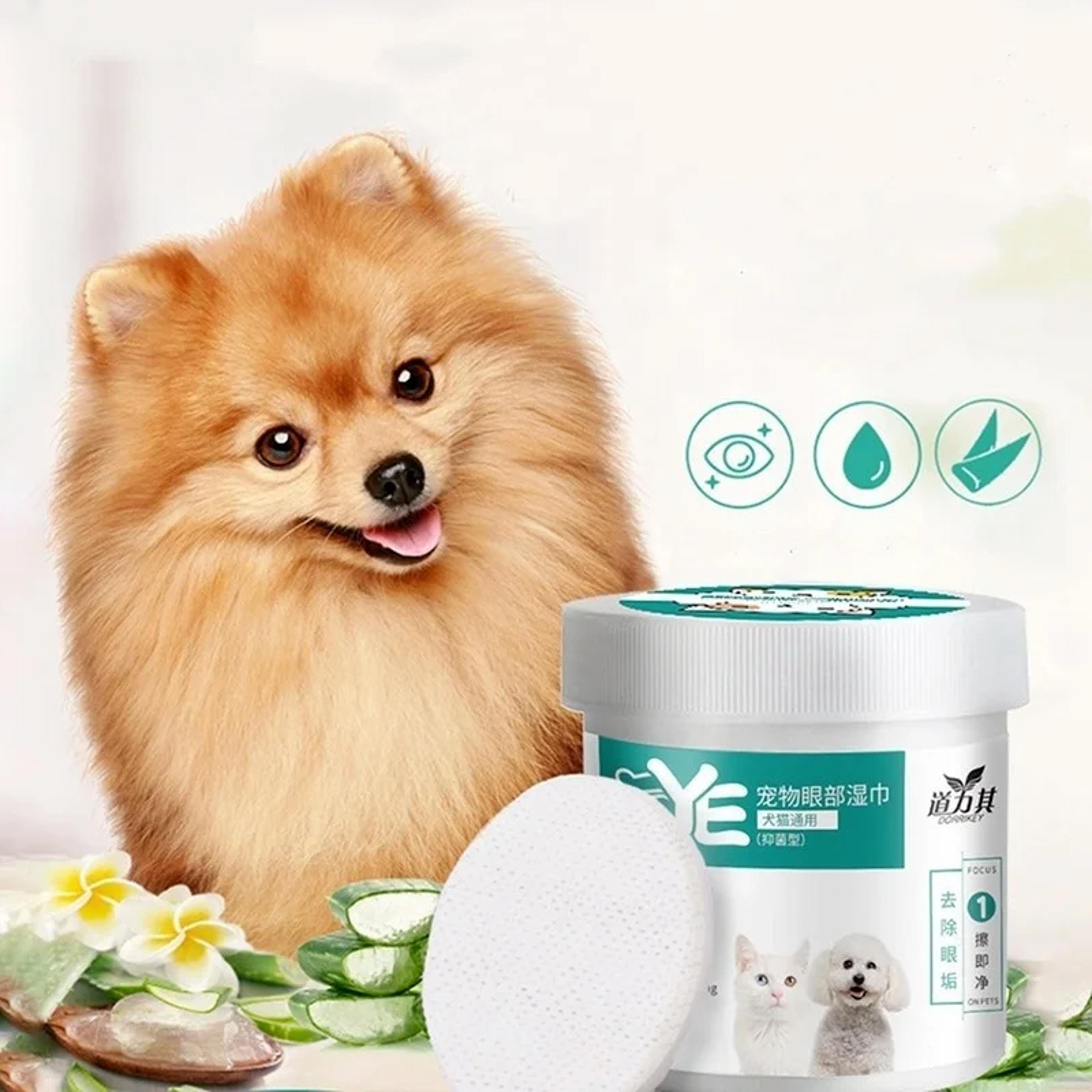 gentle pet eye wipes 130 pack dog & cat tear stain remover cleaning wipes