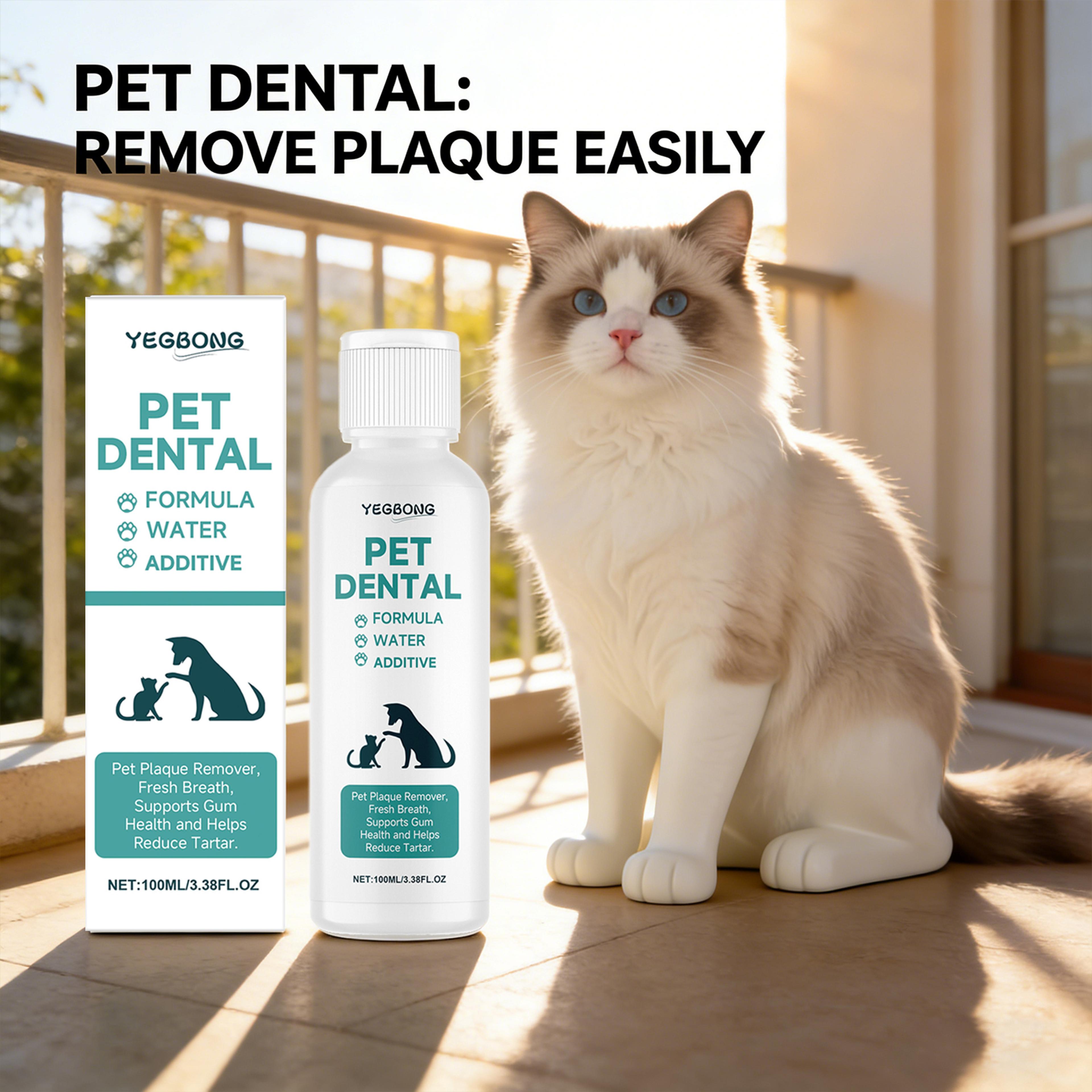 cat dental water additive pet mouthwash for cats plaque & bad breath care solution