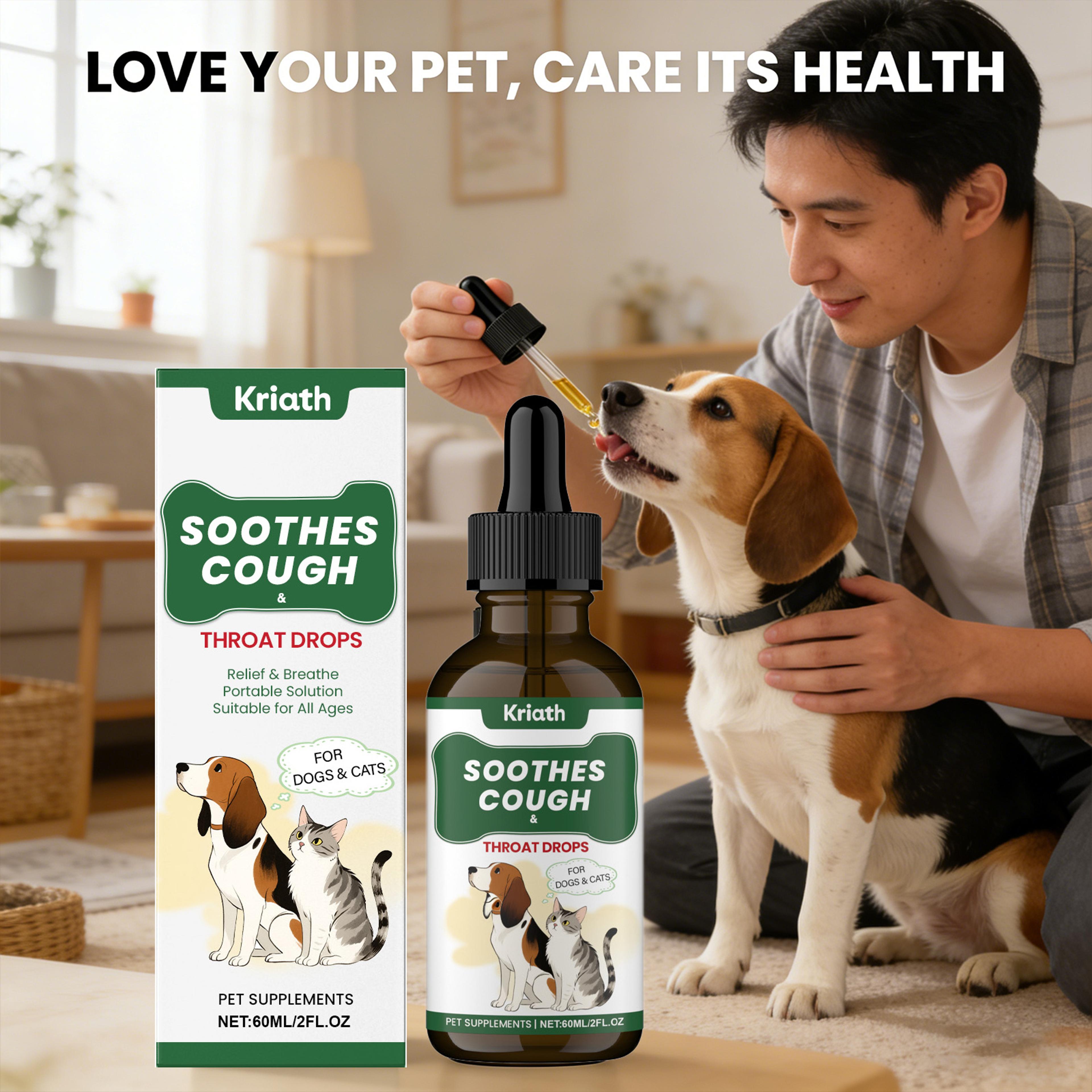 herbal dog throat & respiratory support liquid for cough relief & digestive wellness