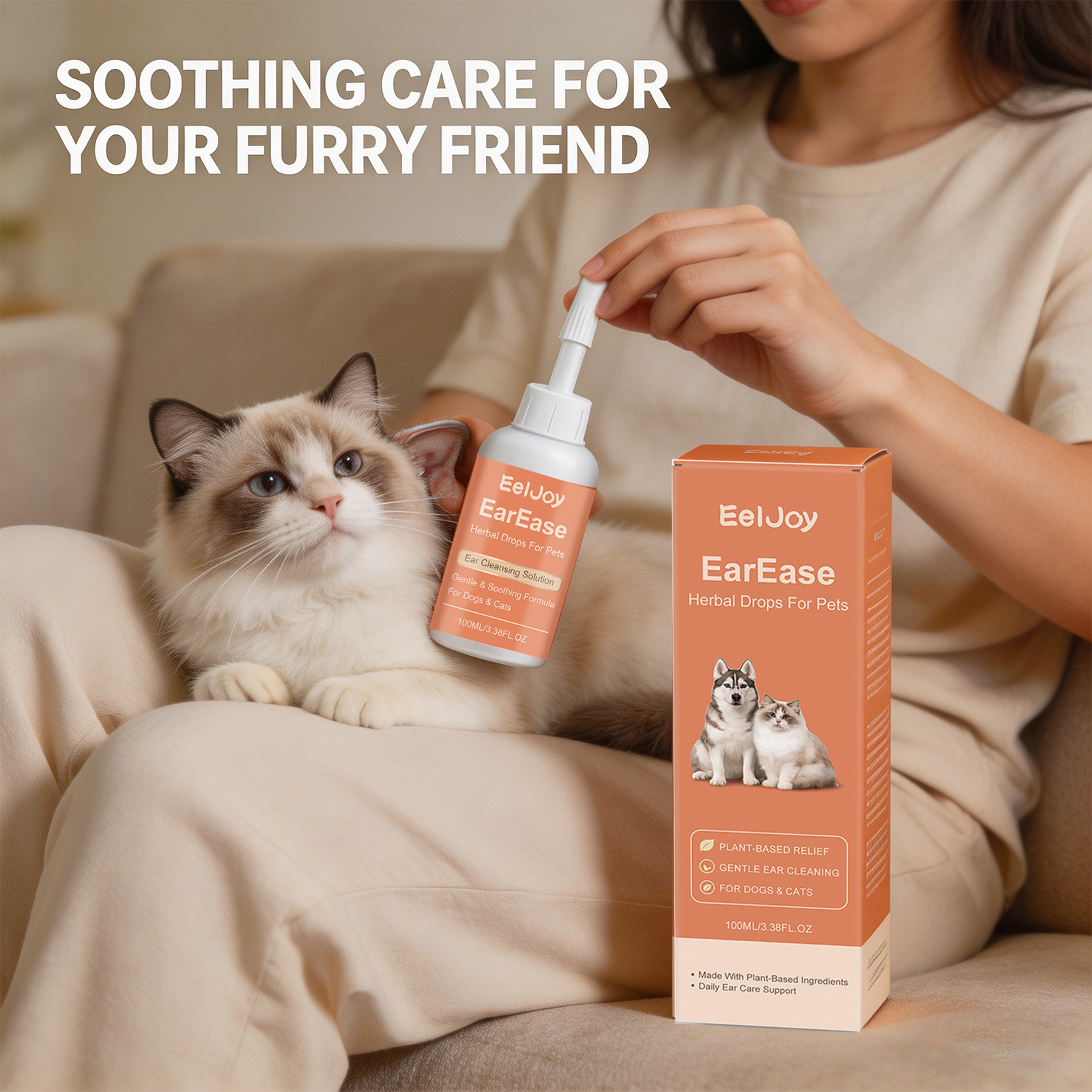 herbal pet ear drops for dogs & cats ear mite treatment & gentle ear cleaning solution