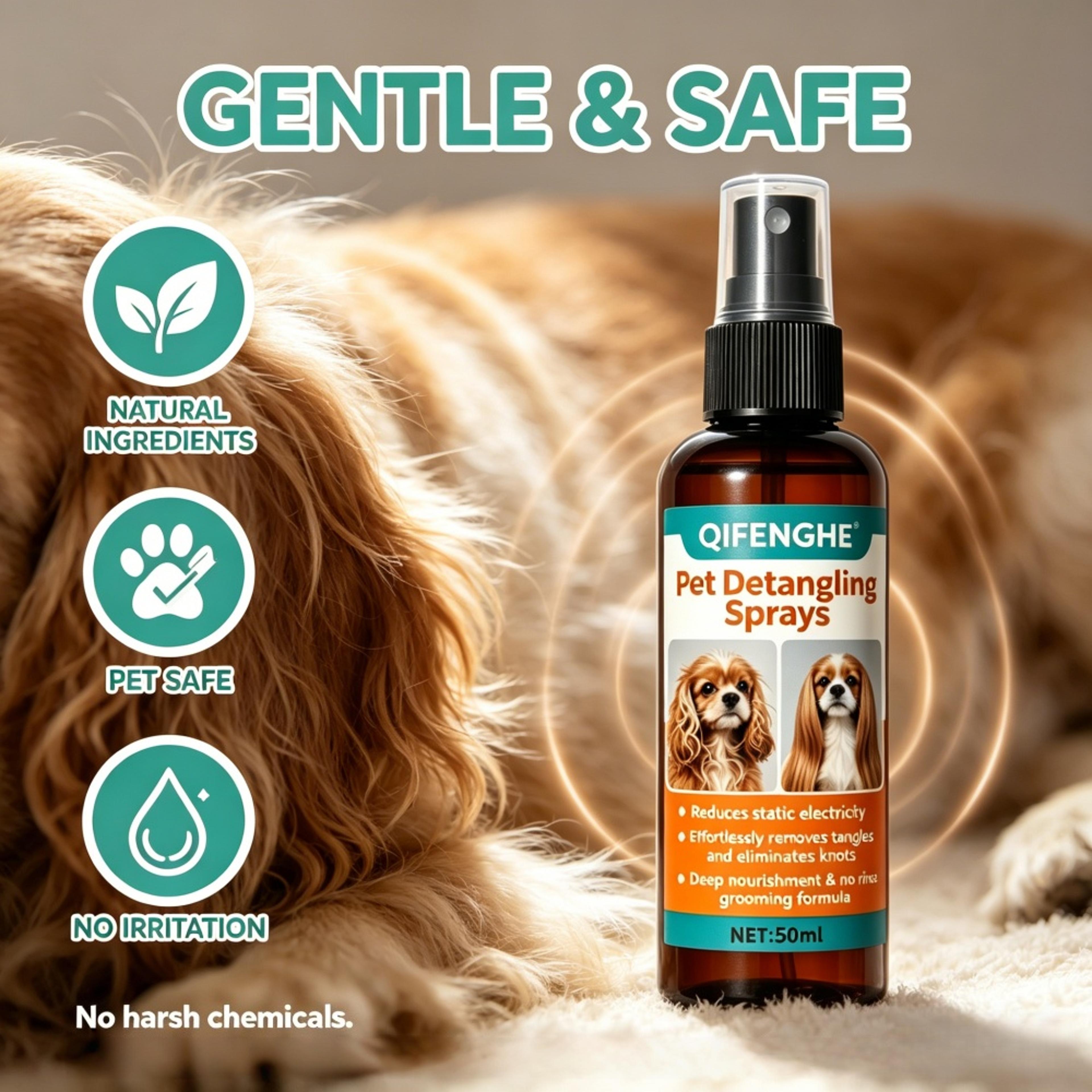 pet detangling spray for dogs & cats leave in anti static knot remover grooming