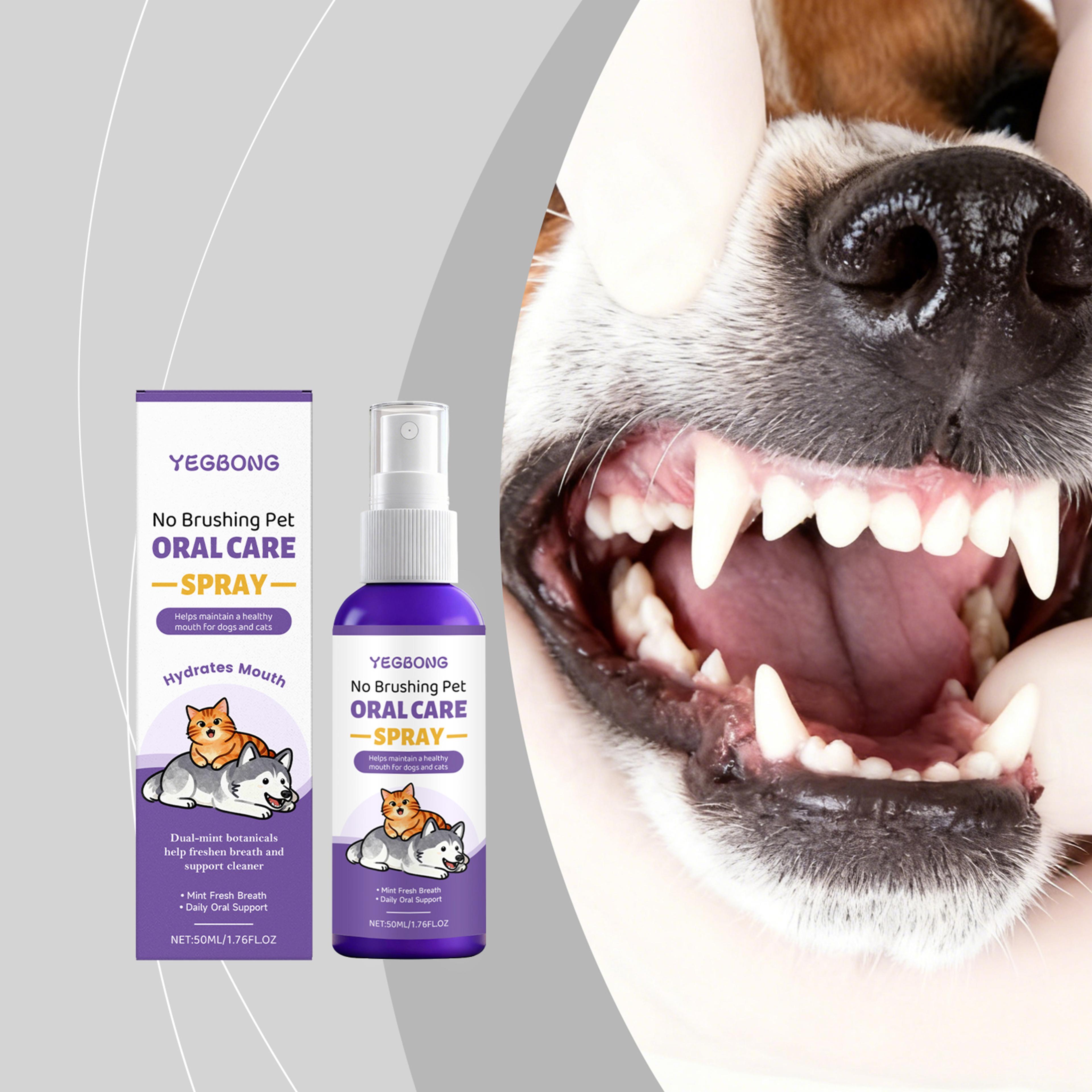 natural dog & cat dental spray pet oral care & bad breath freshener for daily use