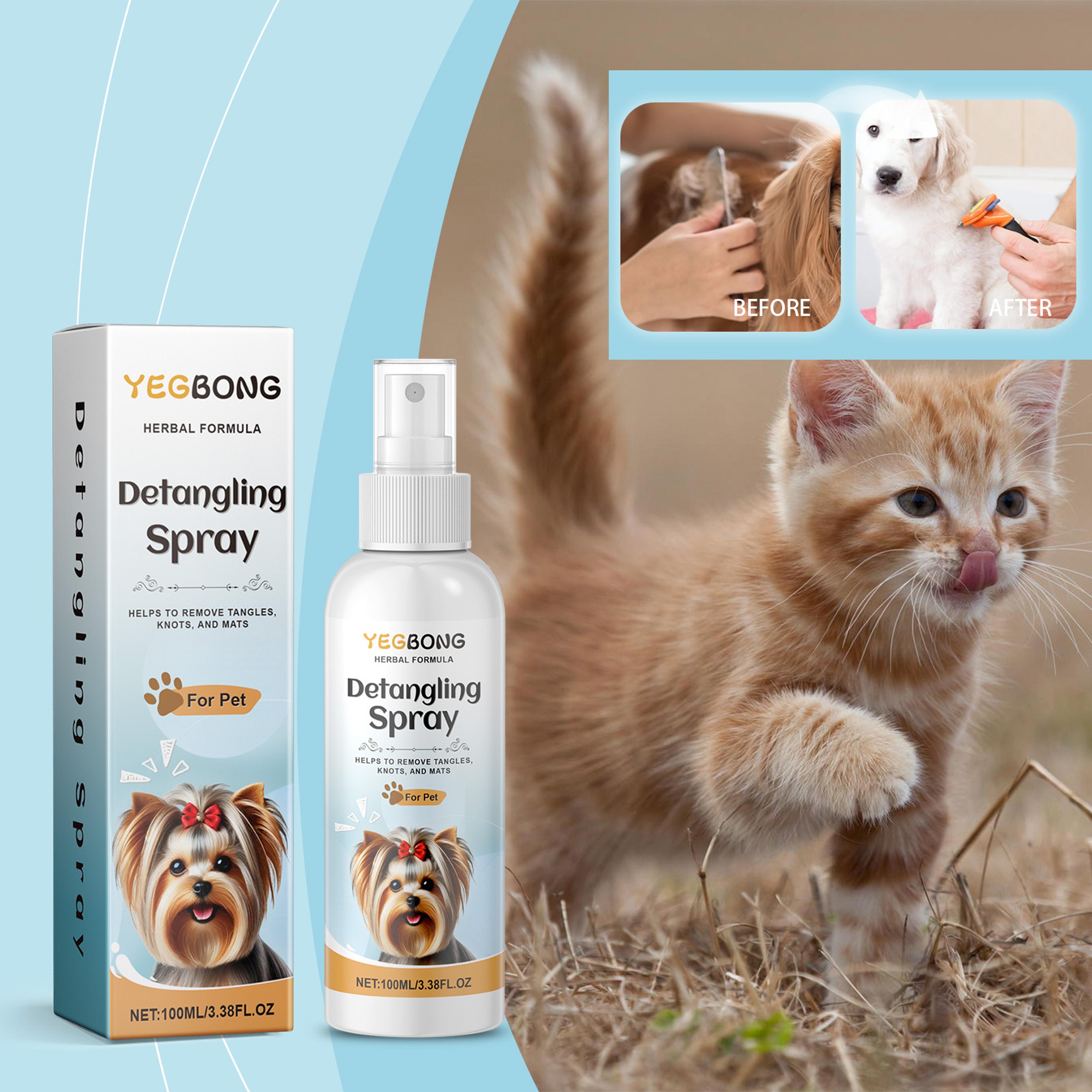 pet detangler spray for dogs & cats no rinse grooming conditioner smooth coat deodorizing spray