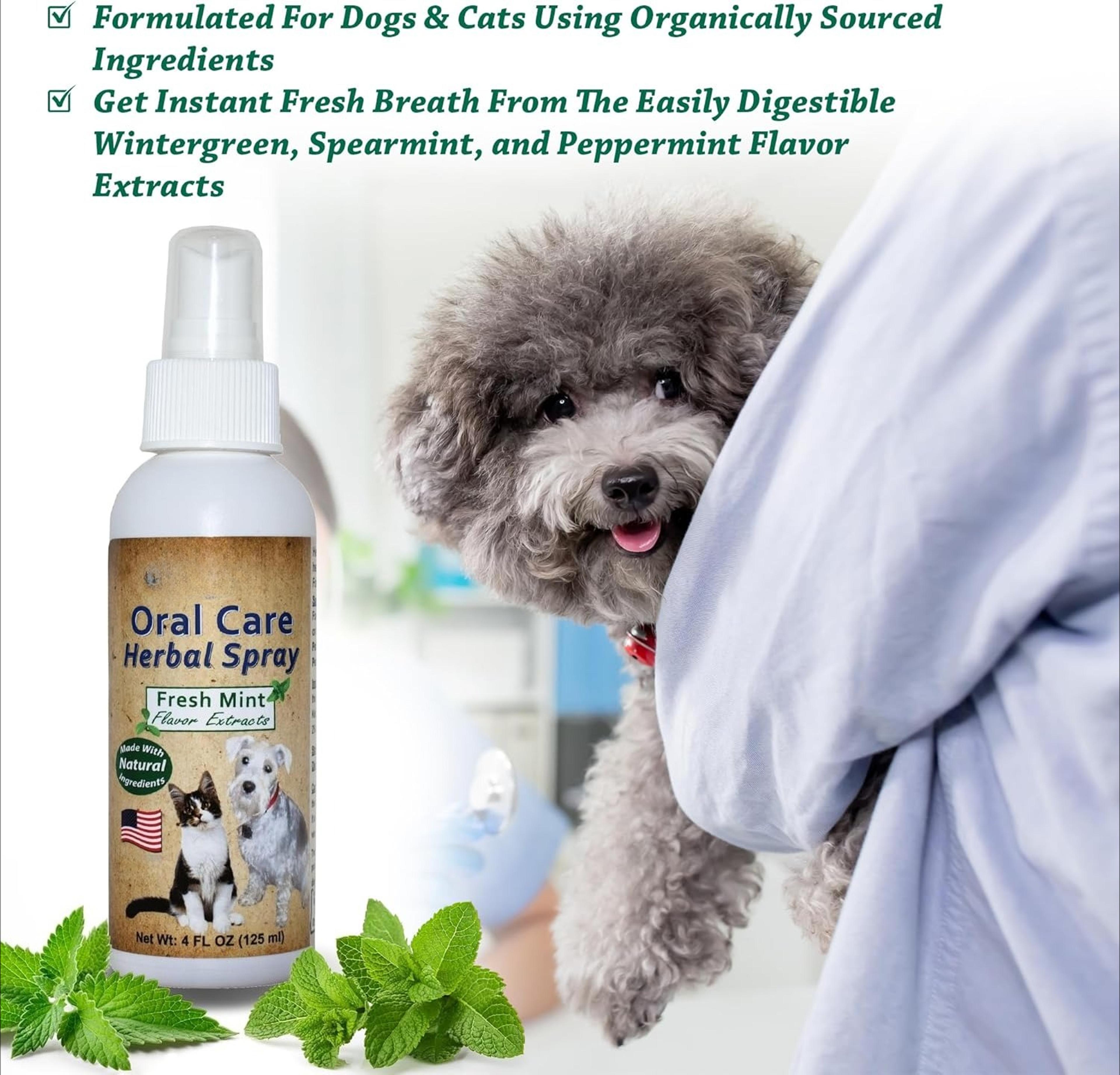 herbal pet dental spray for dogs & cats plaque & tartar control fresh breath oral care