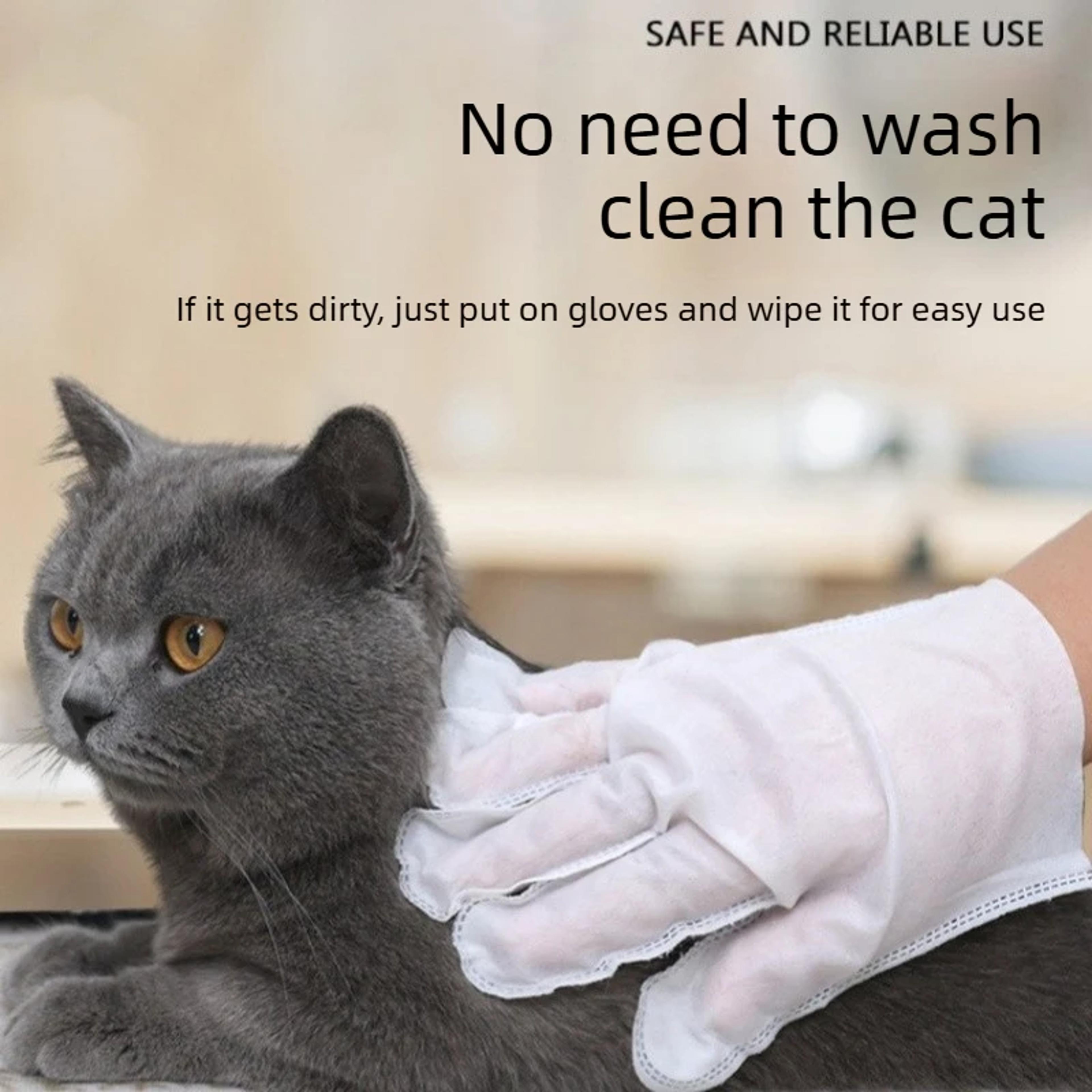 no rinse pet cleaning gloves wipes for dogs & cats disposable grooming care
