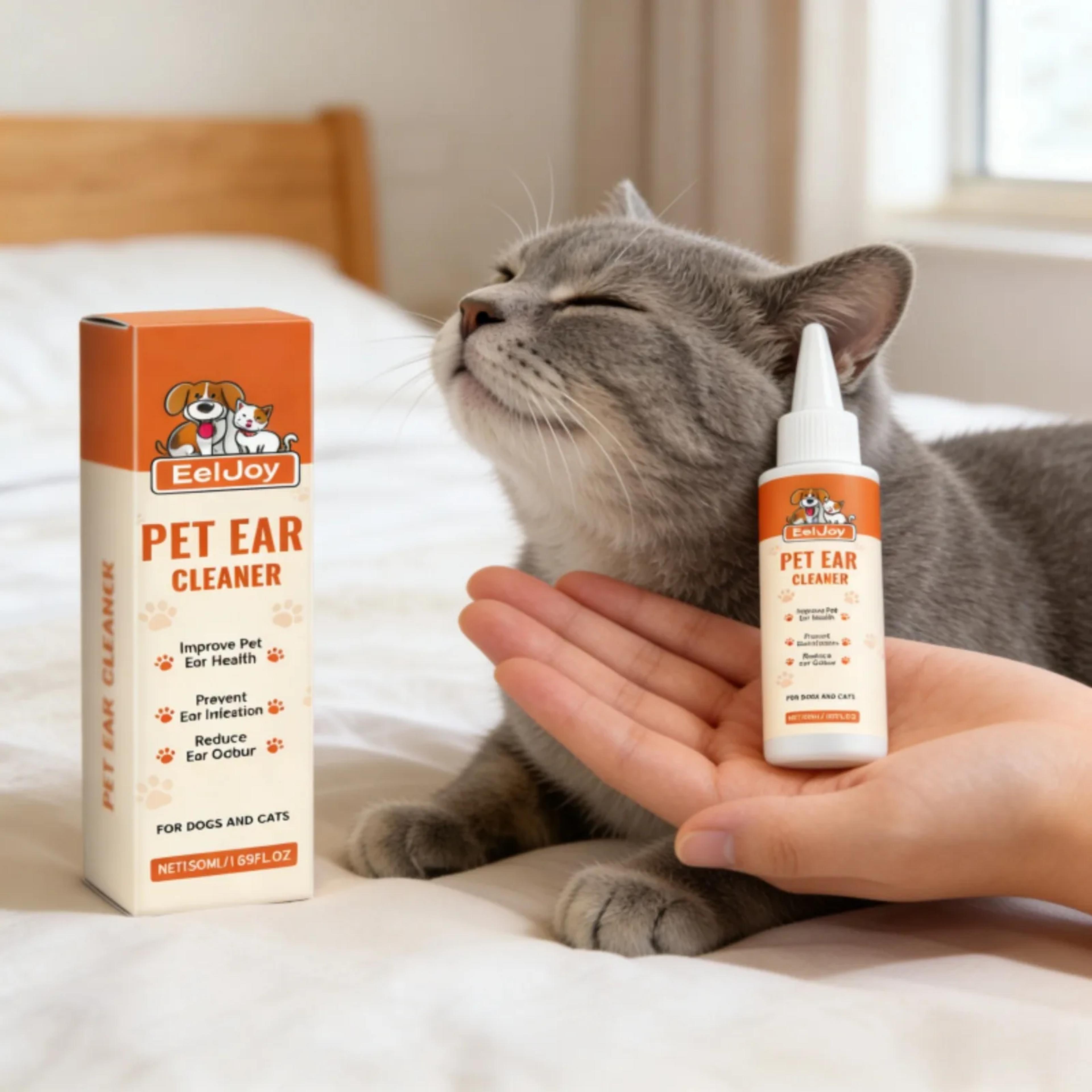 natural dog & cat ear cleaner solution 50ml odor control ear drops for pets