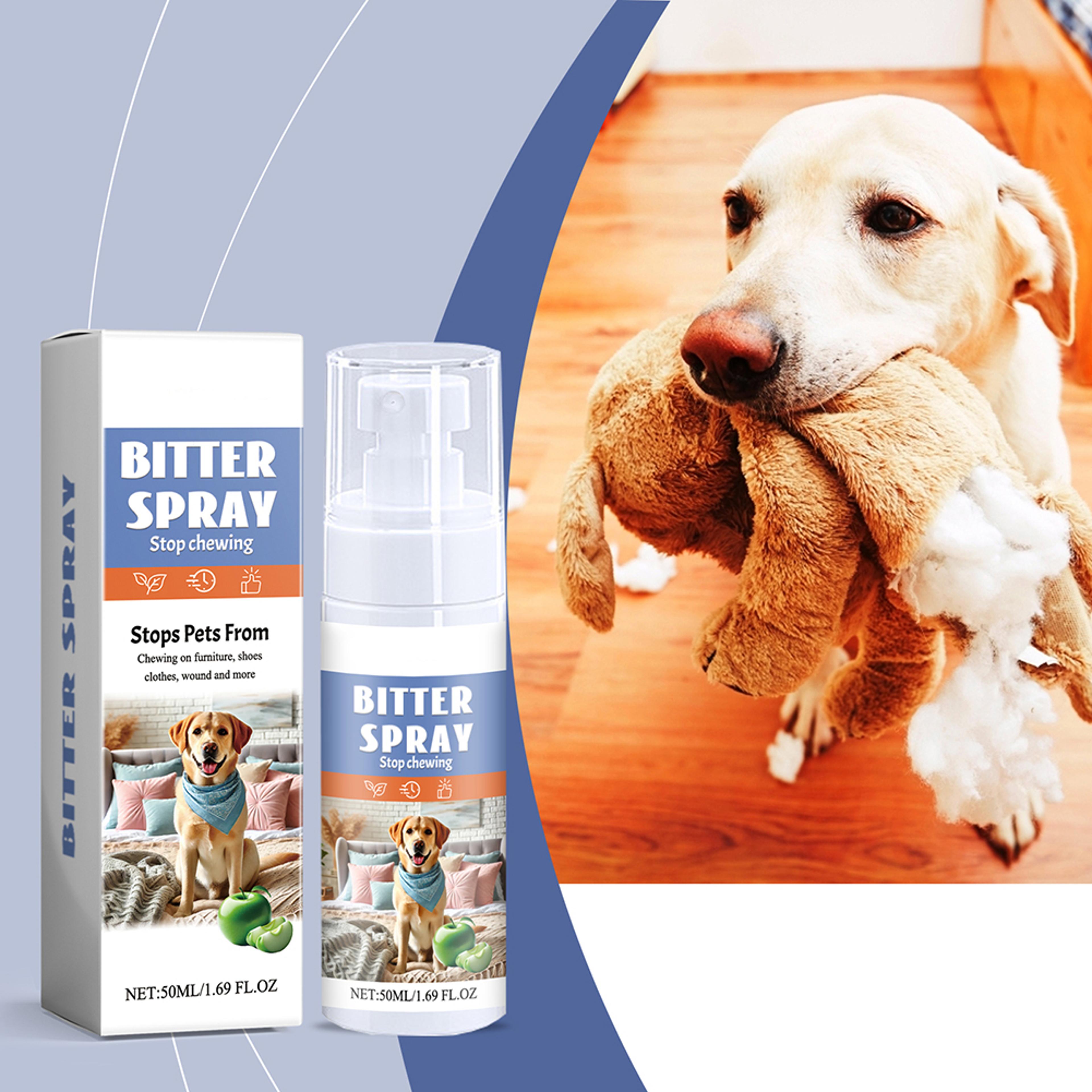 bitter apple dog no chew spray alcohol free puppy training deterrent for furniture & behavior control