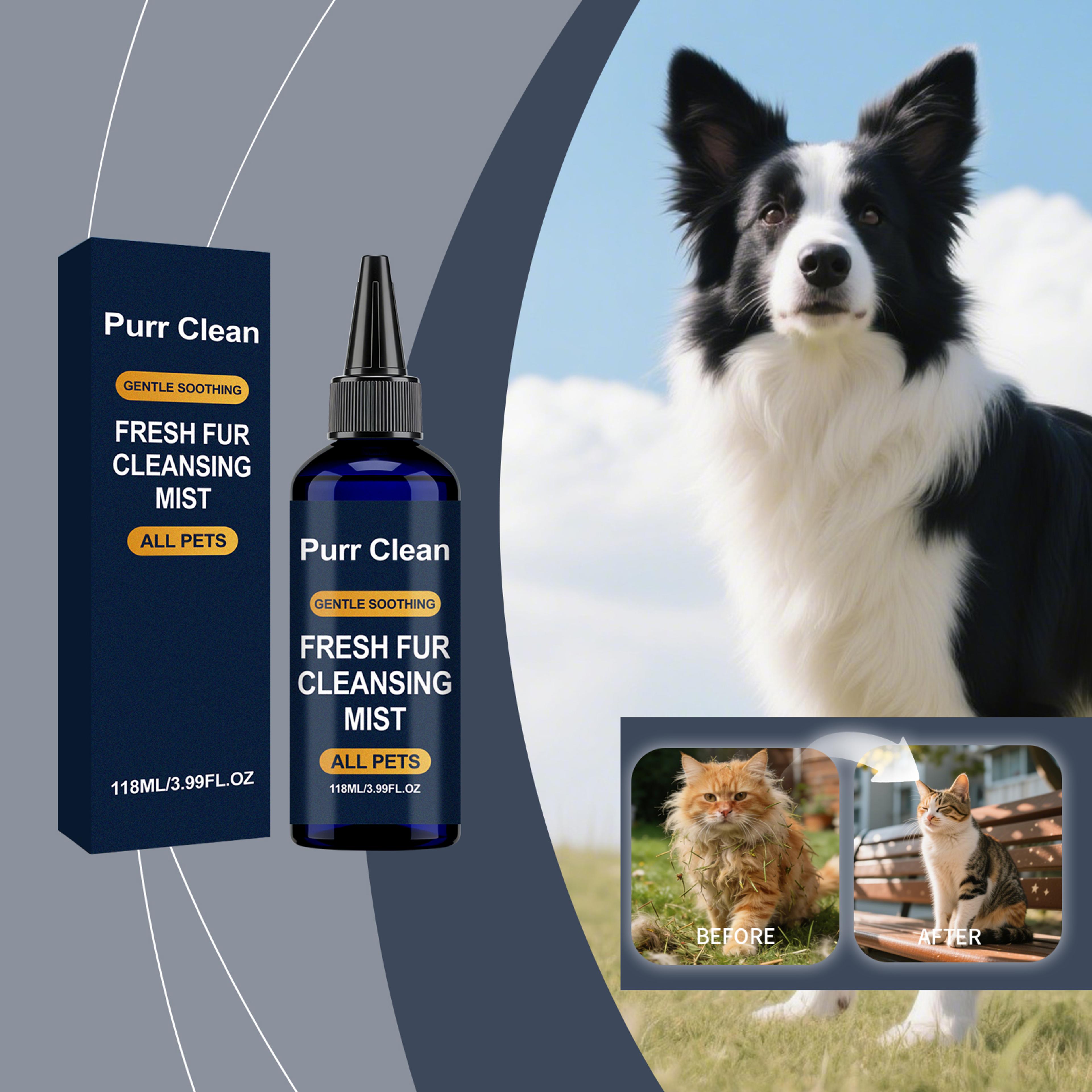 pet hair cleaning spray no rinse dry shampoo for dogs & cats deodorizing detangling anti frizz coat conditioner fresh sc