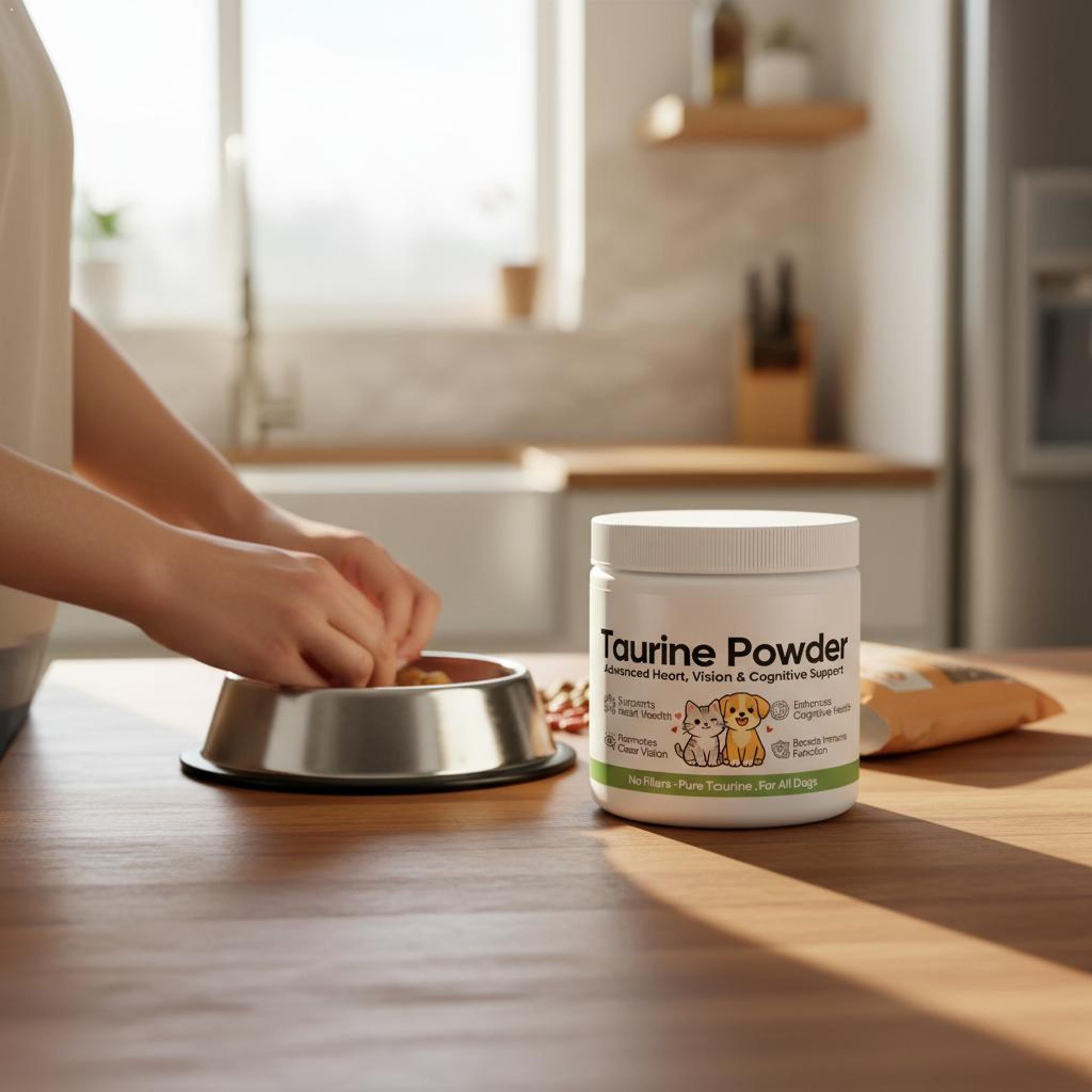 pure taurine powder for dogs & cats heart, vision & cognitive support pet supplement