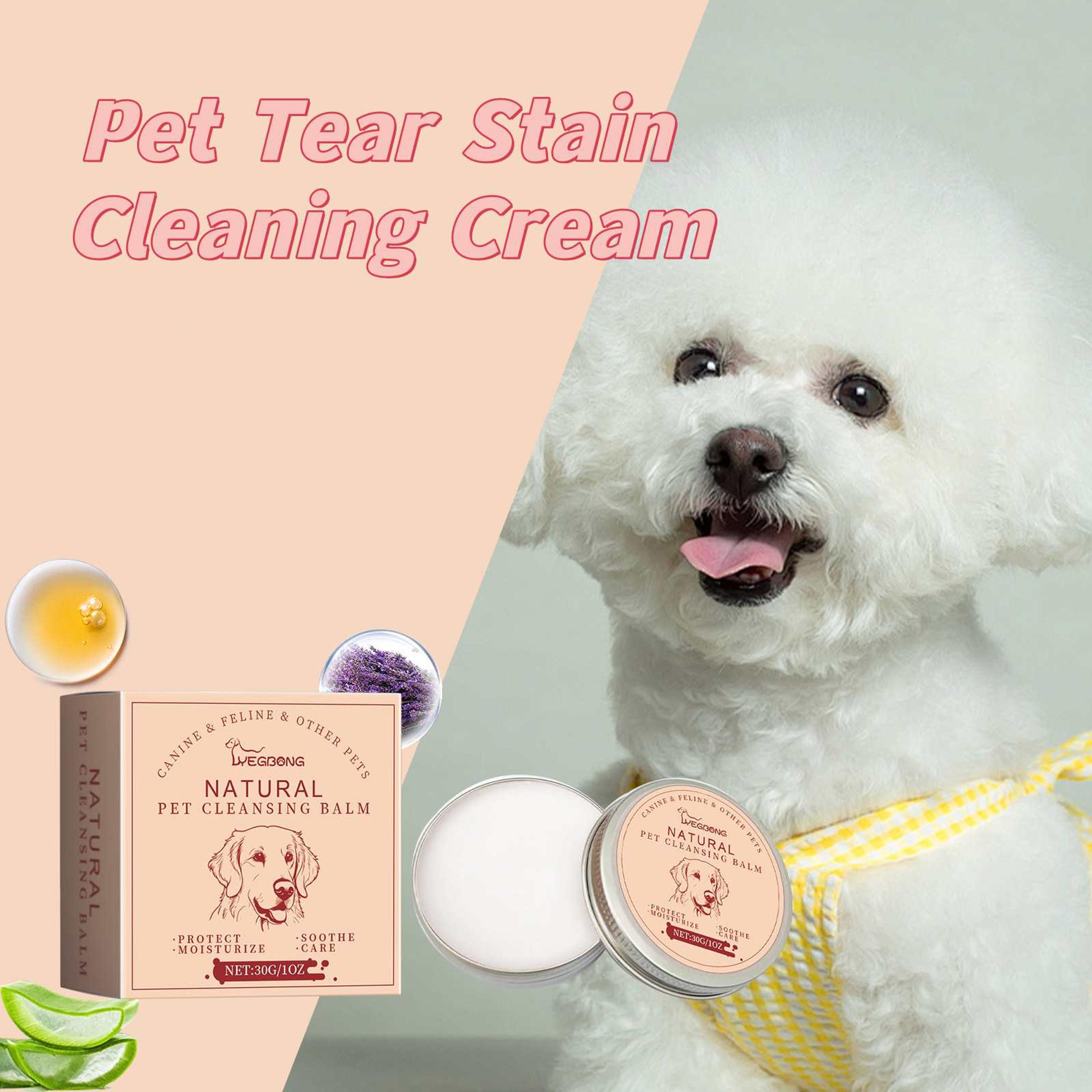 gentle pet tear stain remover cream for dogs & cats eye stain cleaning balm