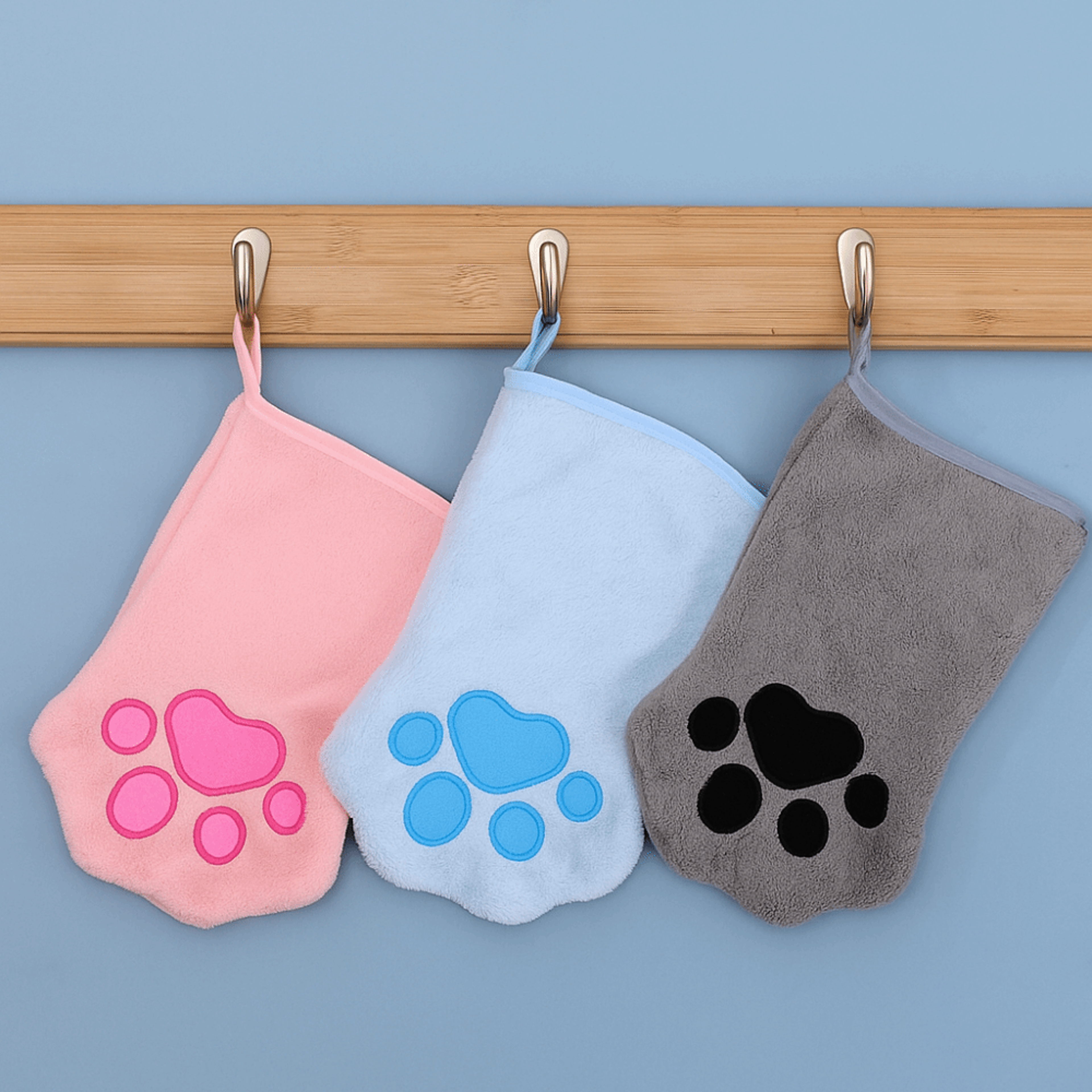 double sided pet bath gloves absorbent microfiber dog drying mitts hangable quick dry towel gloves