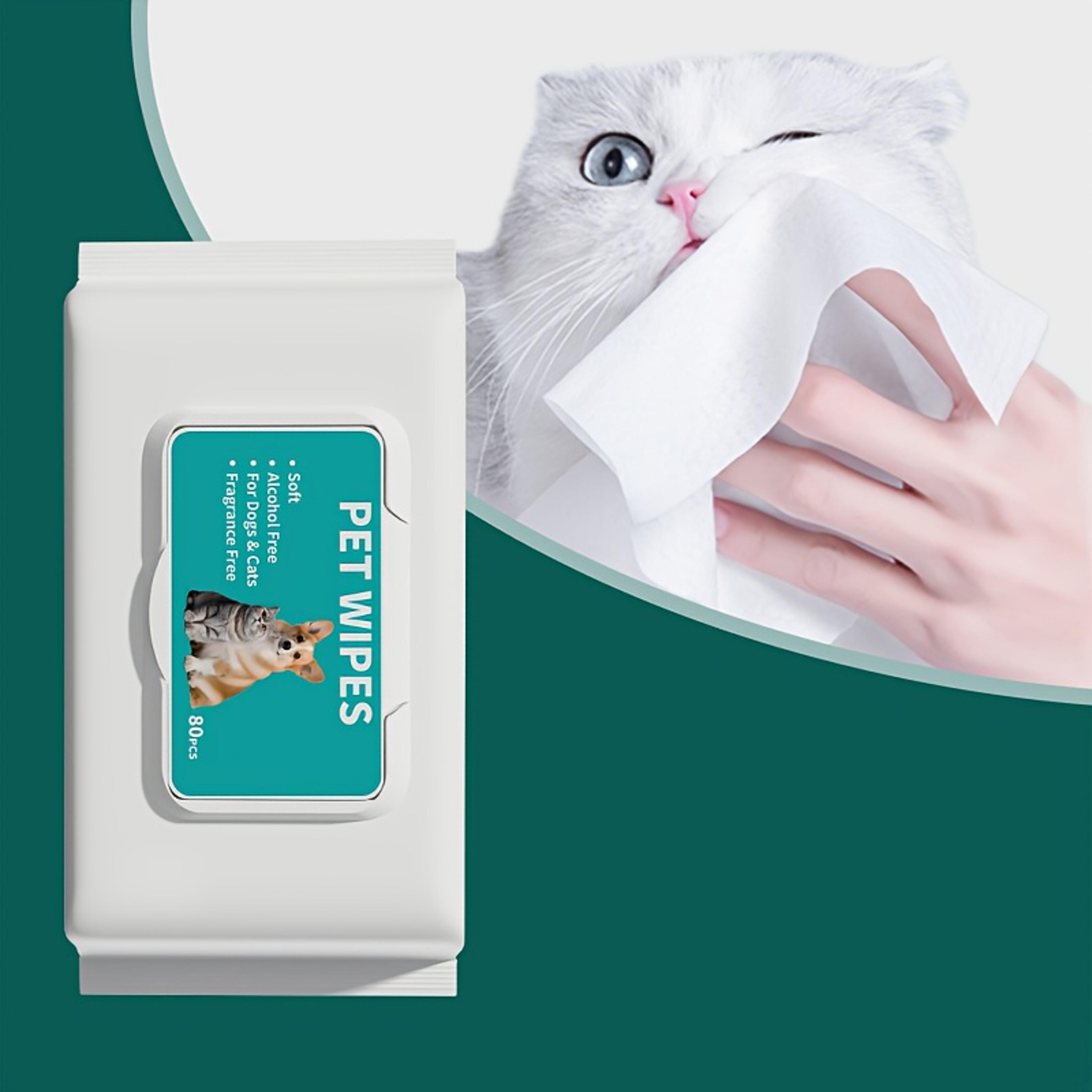 hypoallergenic dog & cat grooming wipes tear stain remover, deodorizing pet cleaning wipes