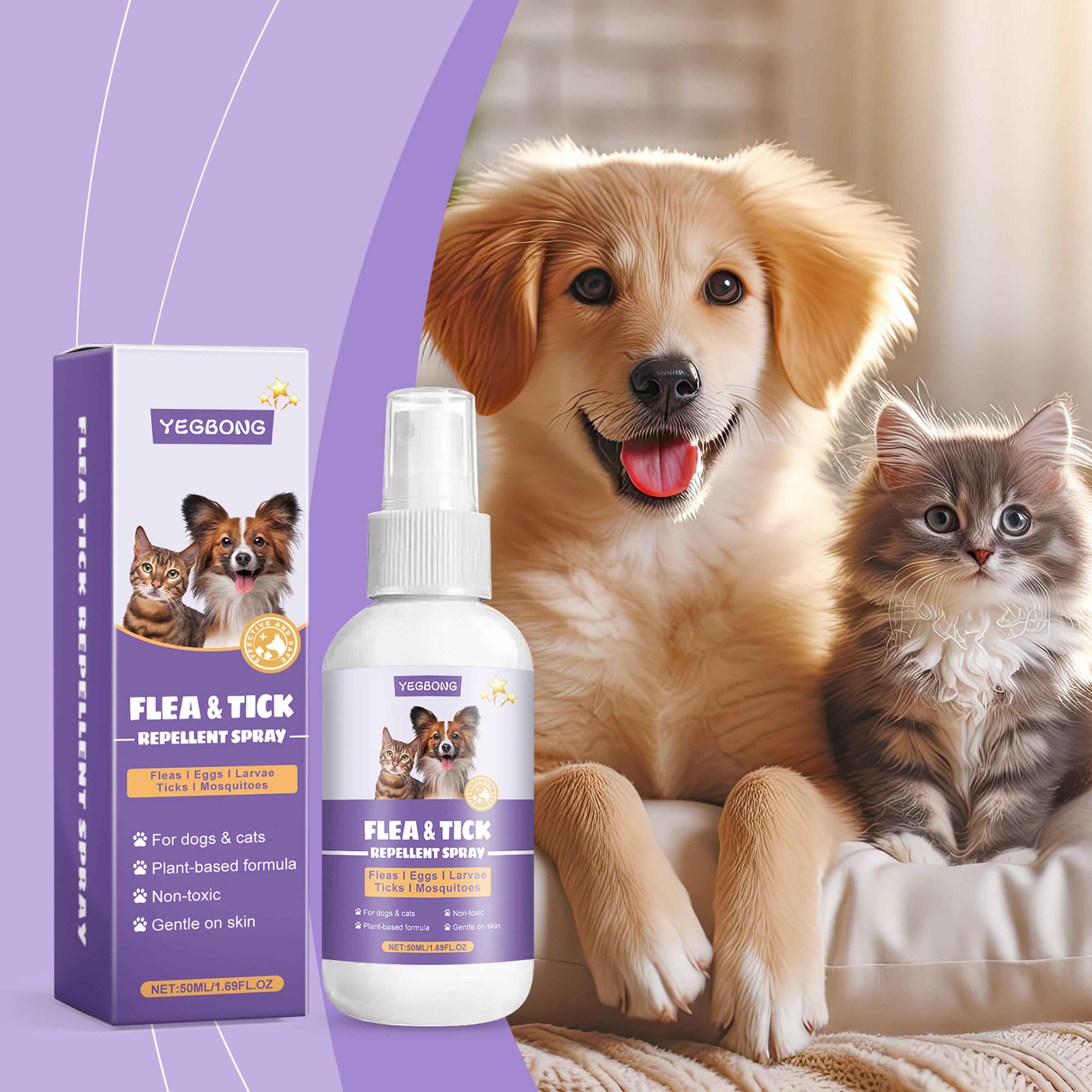 natural pet flea & tick repellent spray for dogs and cats gentle skin relief pest control solution