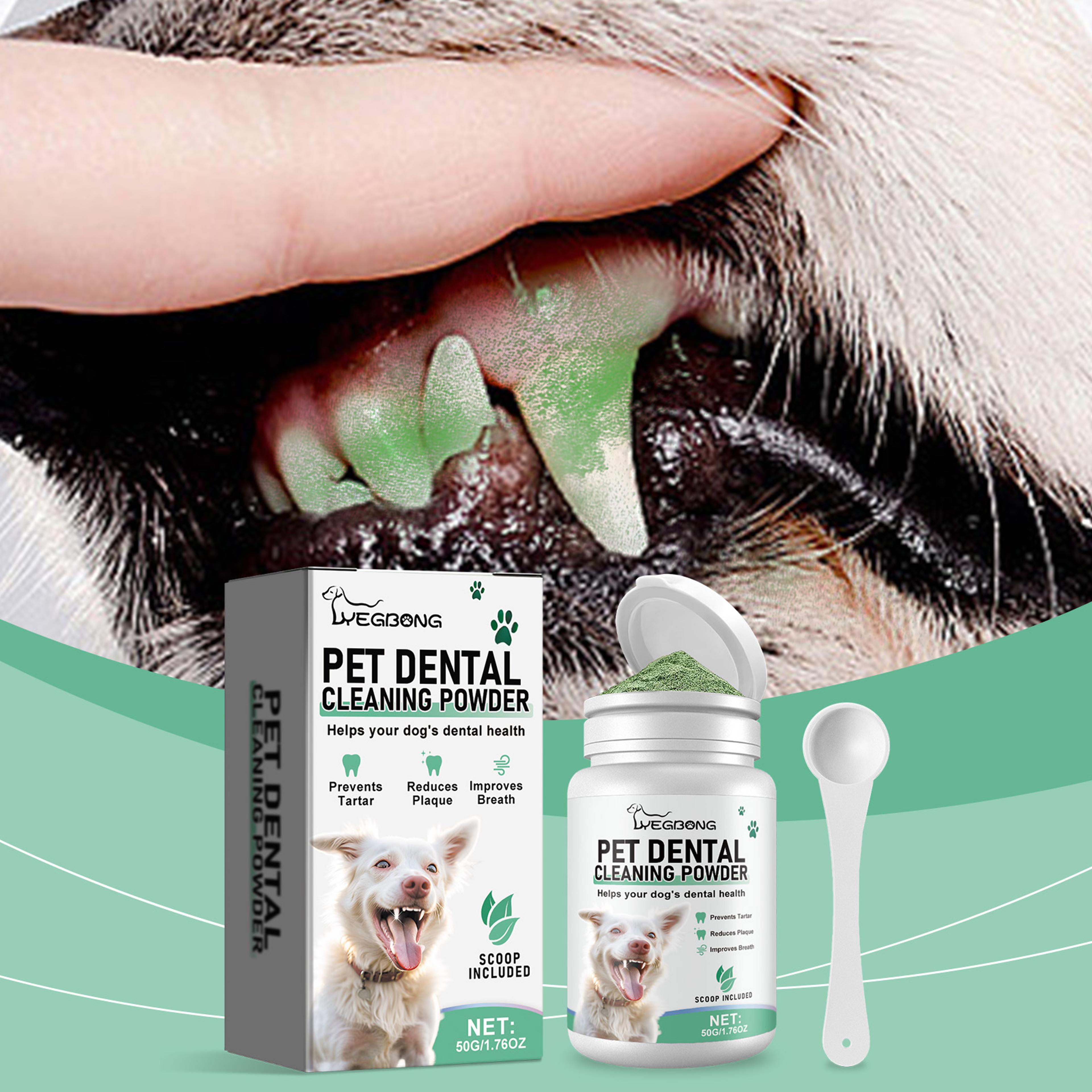dog teeth cleaning powder for plaque & bad breath control pet dental care oral hygiene solution