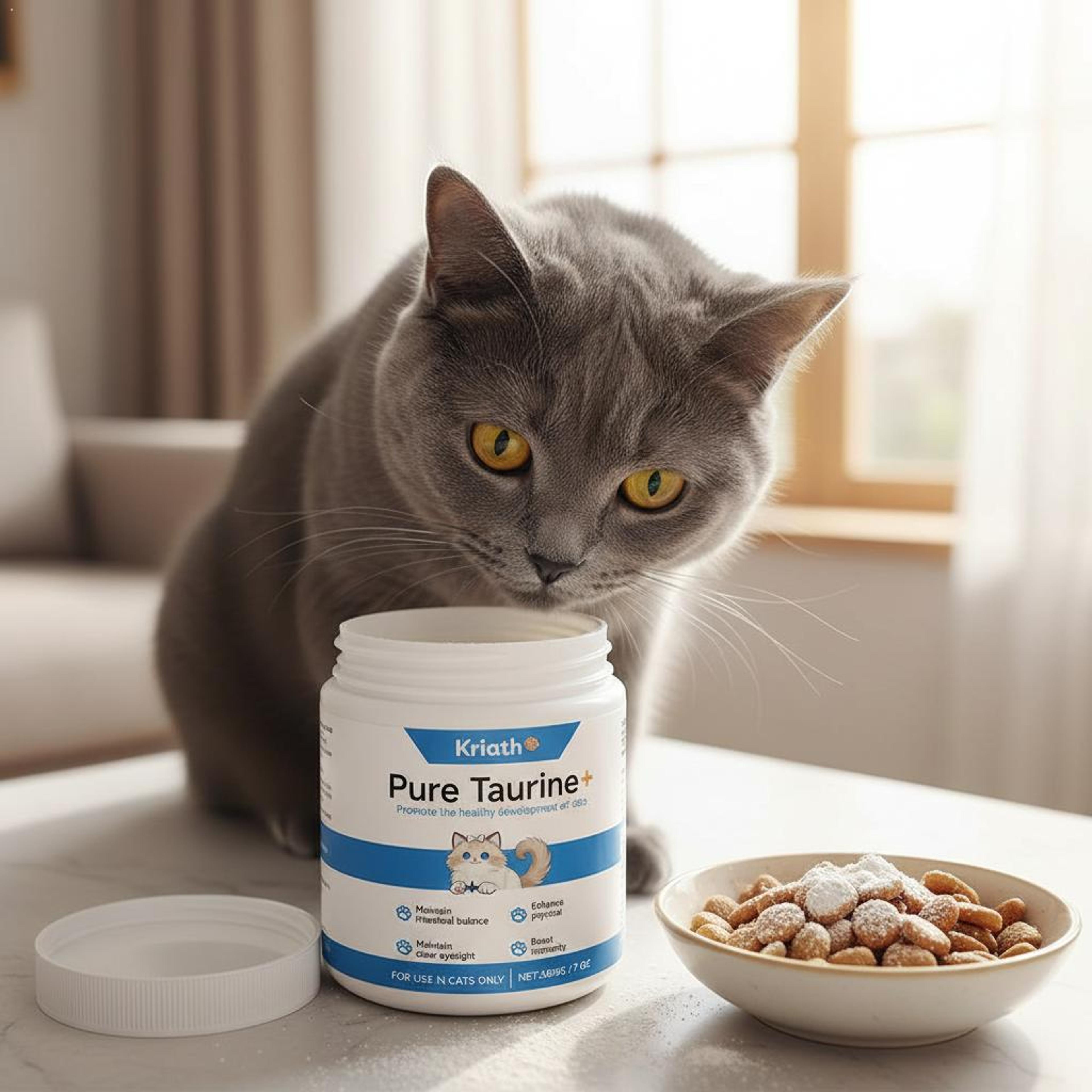cat taurine powder supplement for heart & eye health immune support for cats & kittens