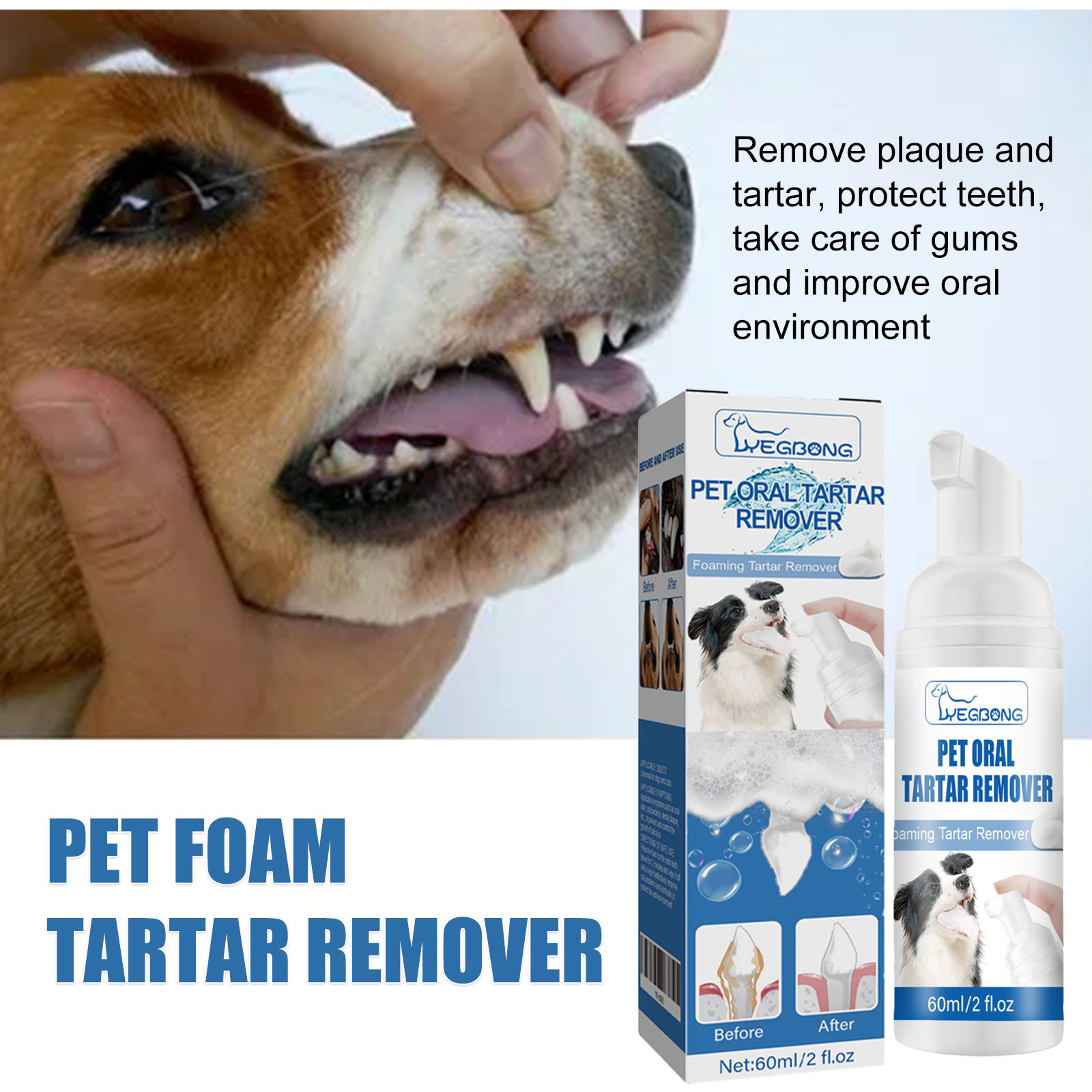 pet dental care foam cleaner anti tartar teeth whitening breath freshener for dogs & cats