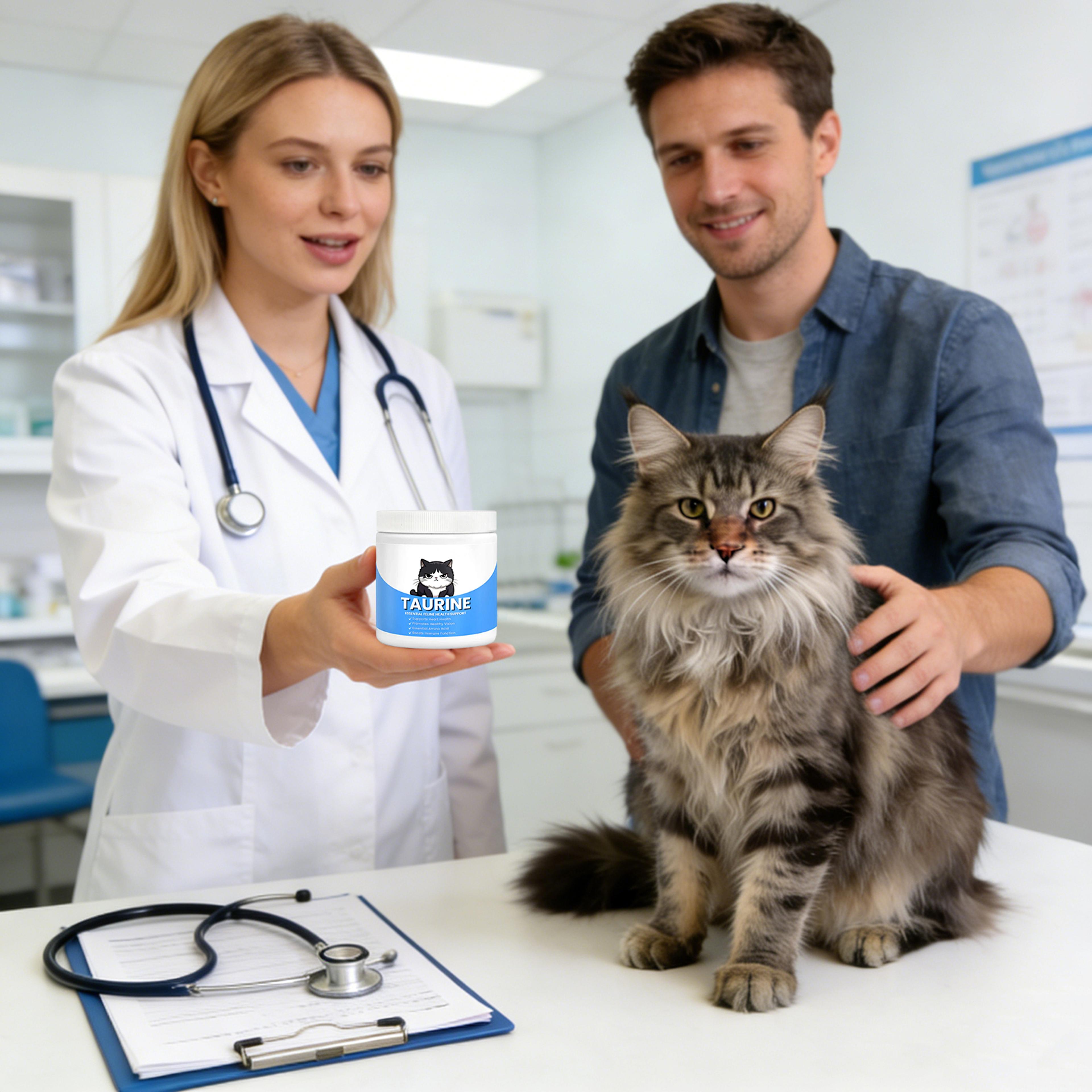 cat heart health taurine powder for cats 200ml immune & eye support supplement
