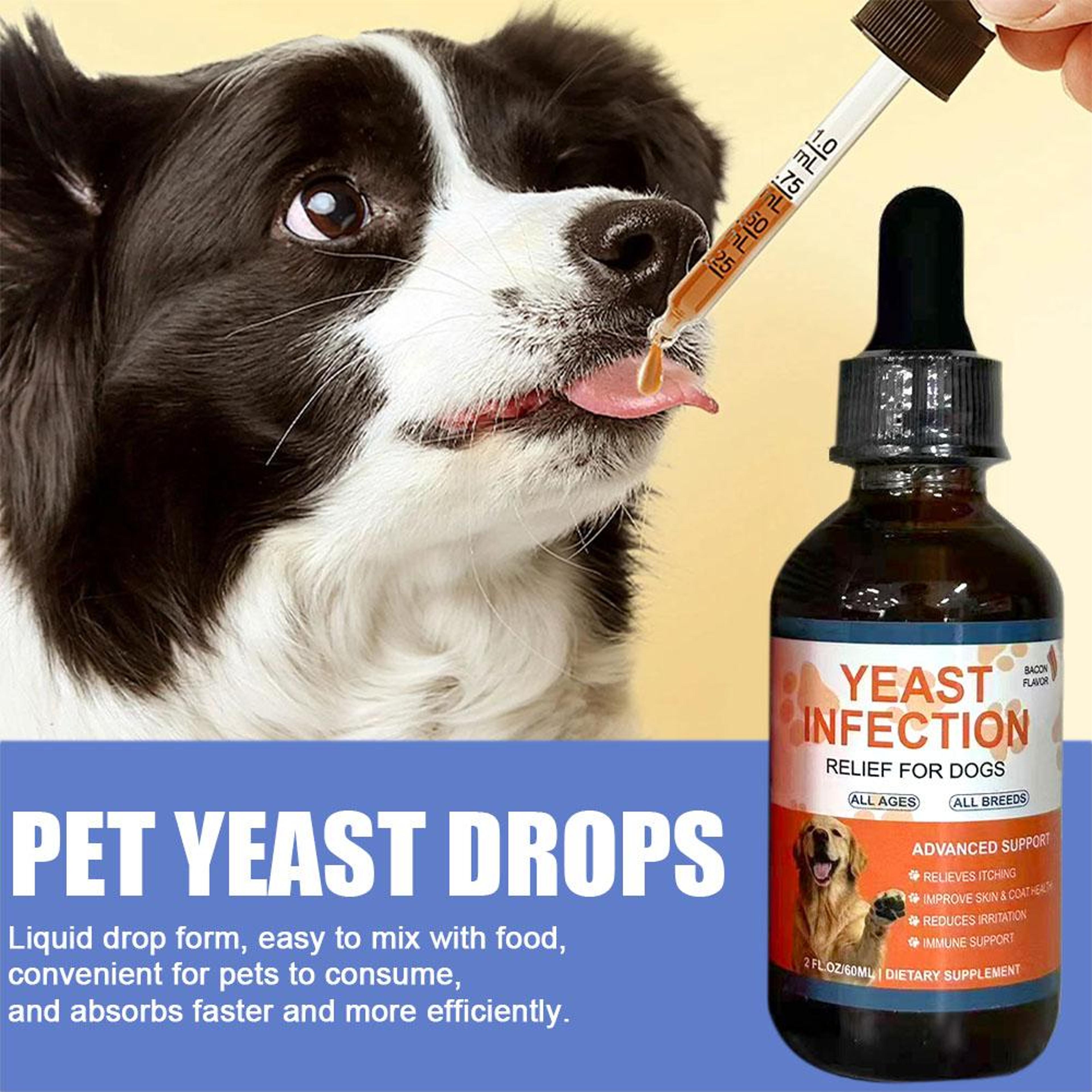 natural dog & cat yeast infection drops herbal gut & immune support supplement