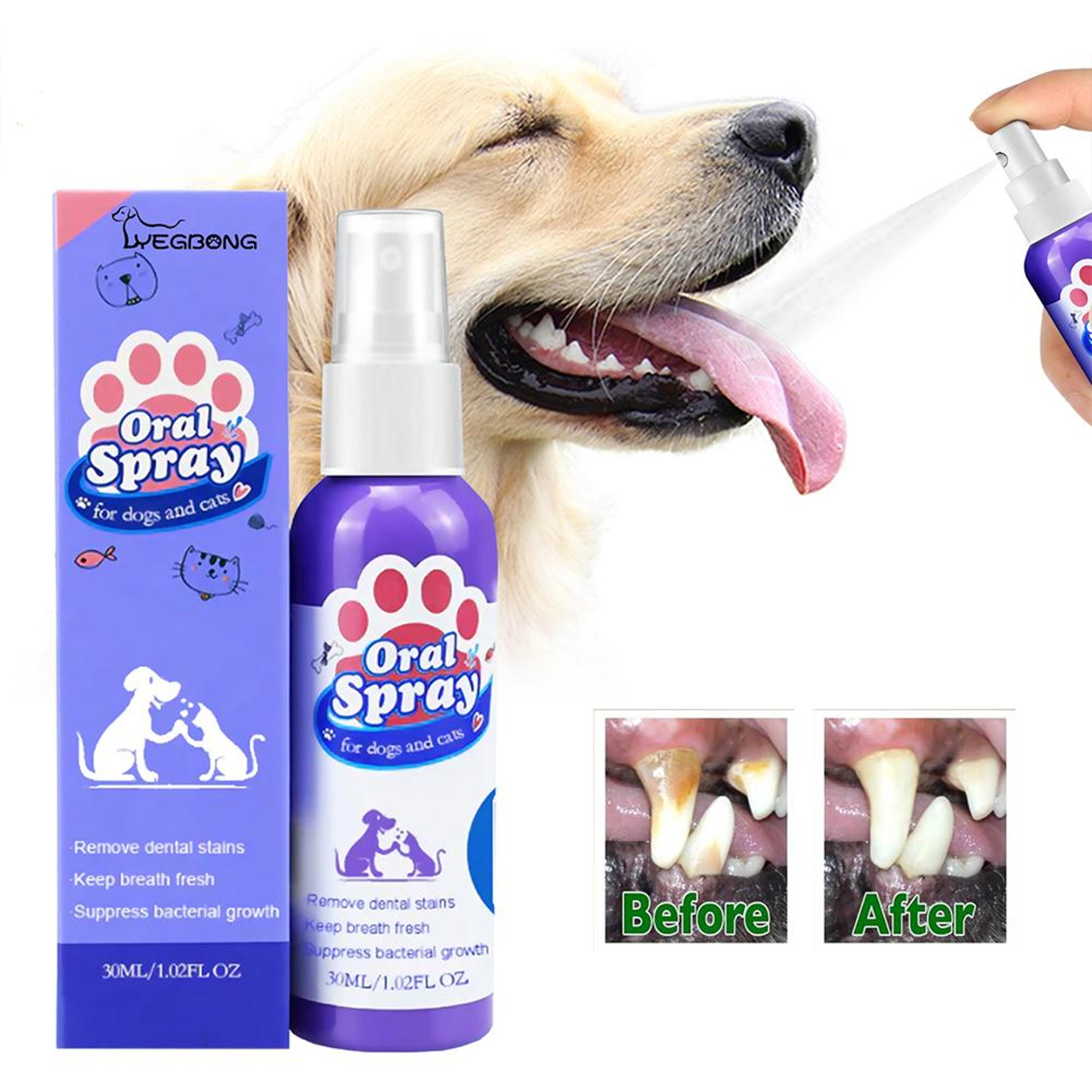 dog breath freshener pet oral care spray 30ml dental plaque remover & deodorizer