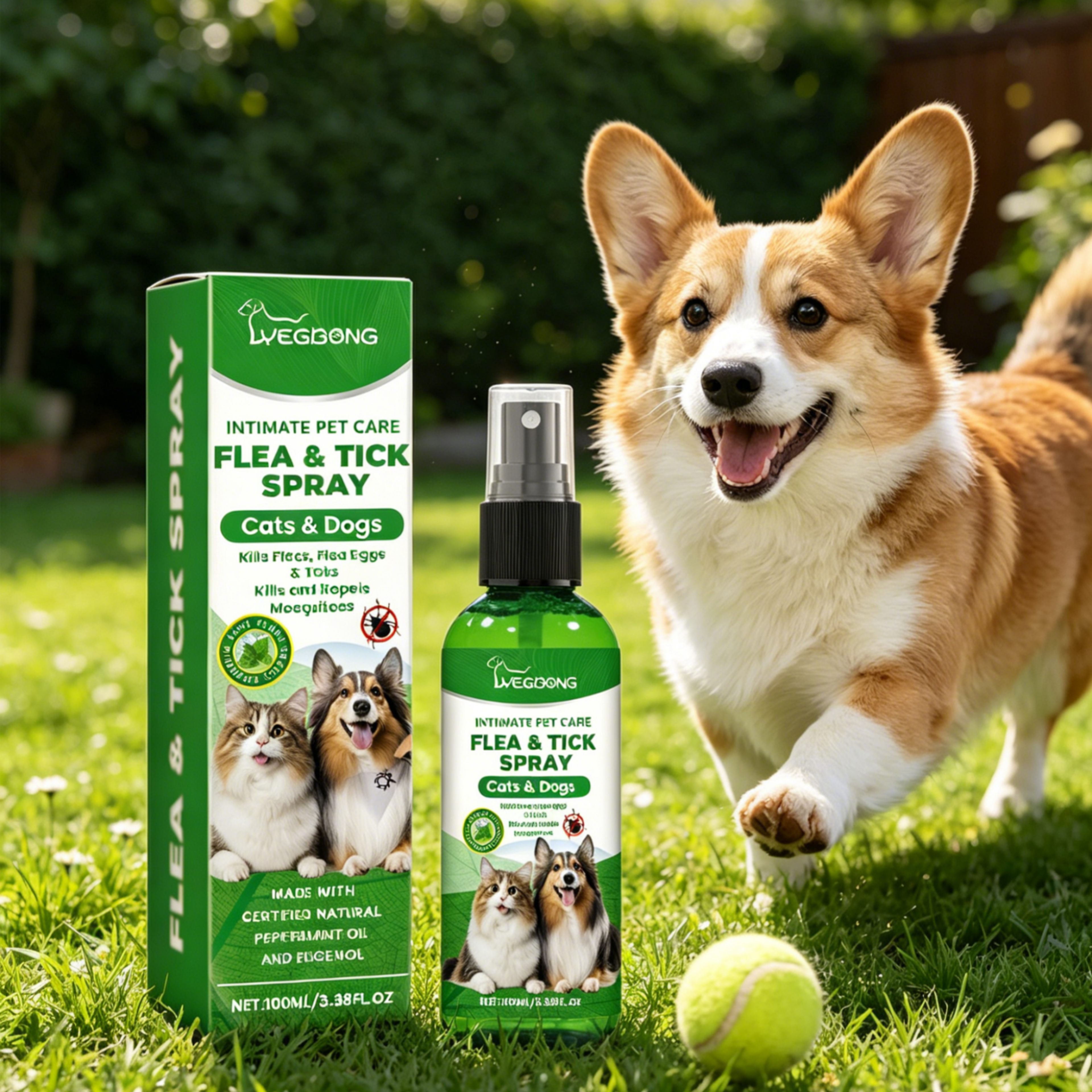 natural flea and tick spray for dogs & pets long lasting insect repellent treatment