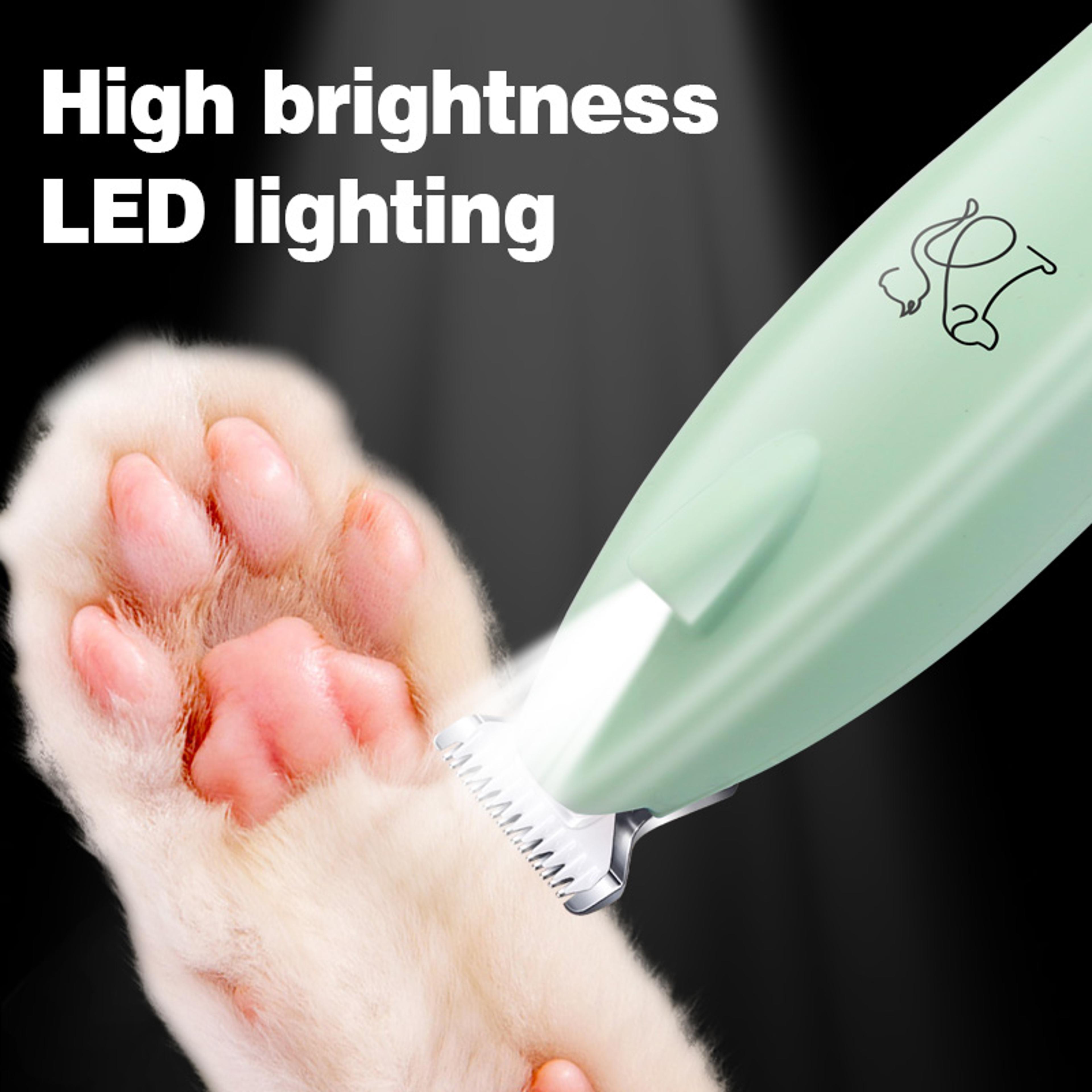 precision pet grooming trimmer with led light for paws, eyes & sensitive areas