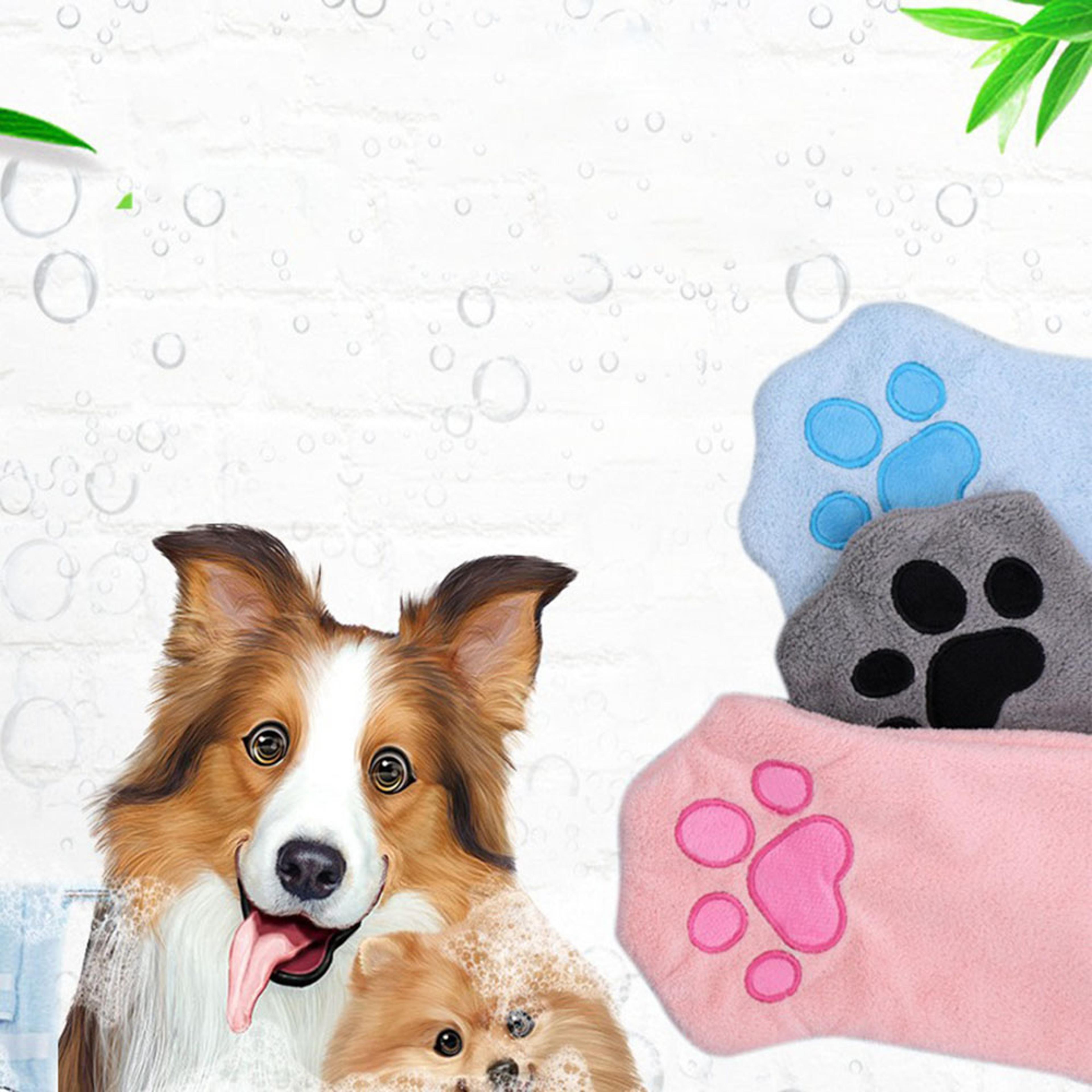 paw dry quick absorb pet towel glove for dogs & cats