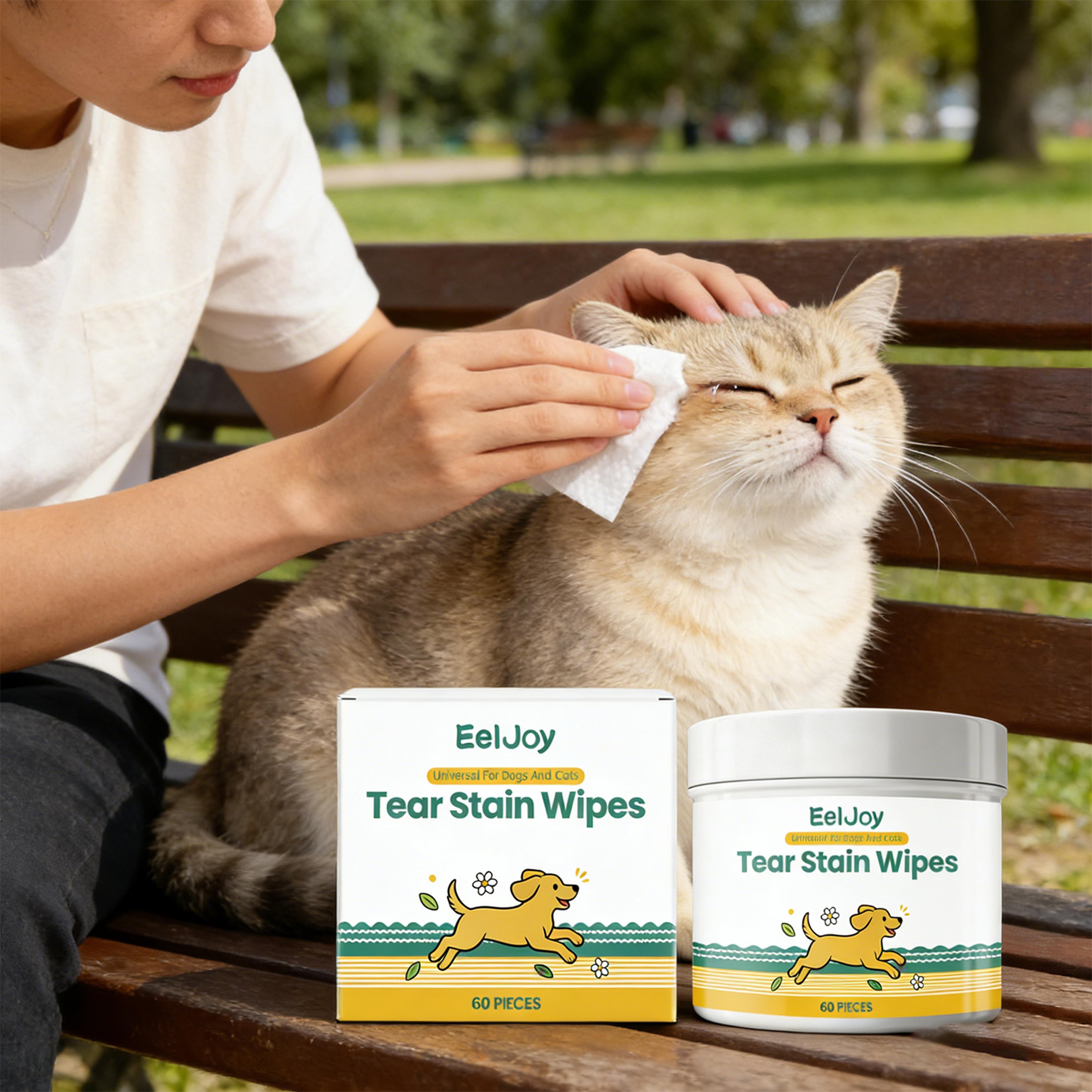 pet tear stain remover wipes for dogs & cats with pet tear stain remover wipes, hyaluronic acid & provitamin