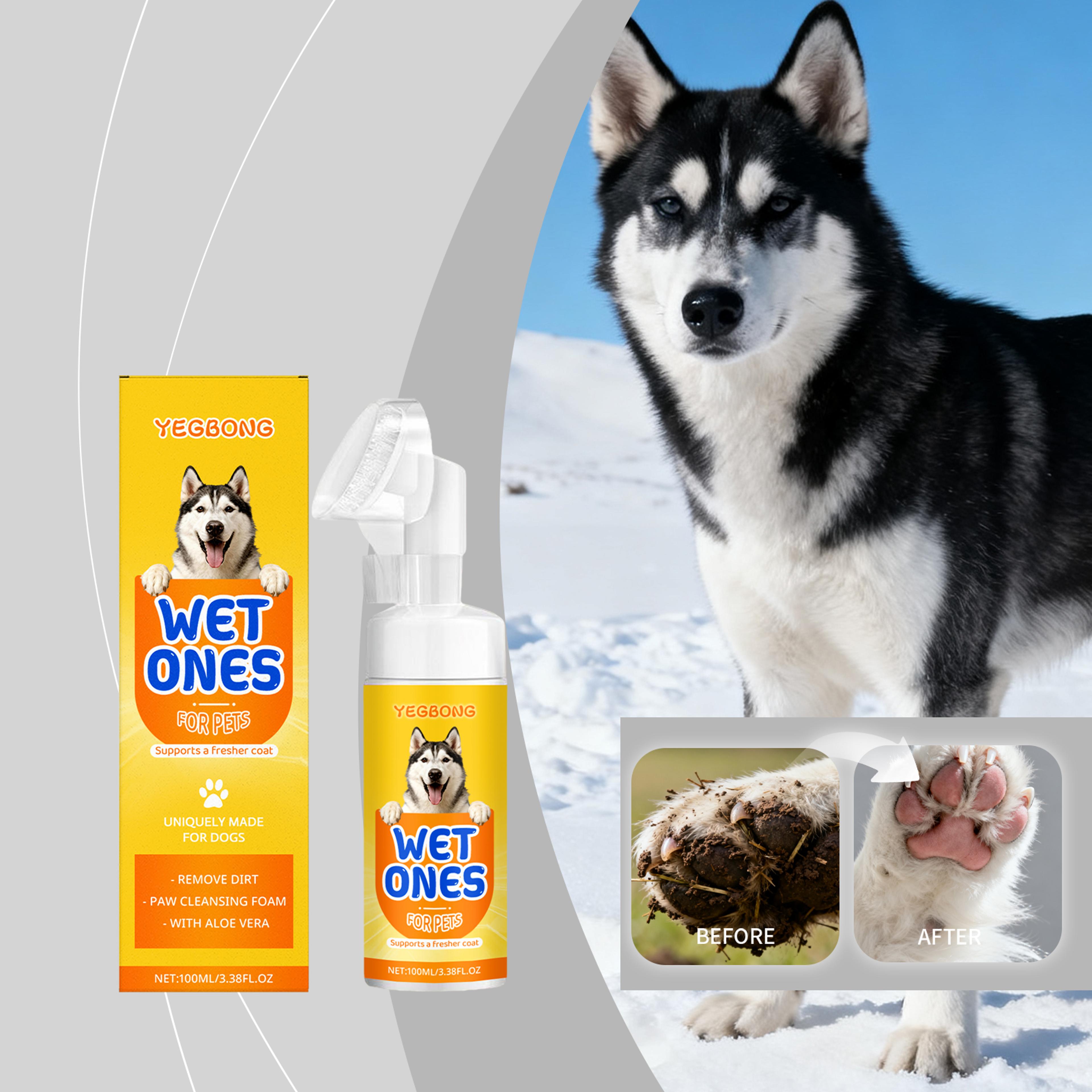 pure paws waterless pet paw cleaner foam with soft brush for dogs & cats