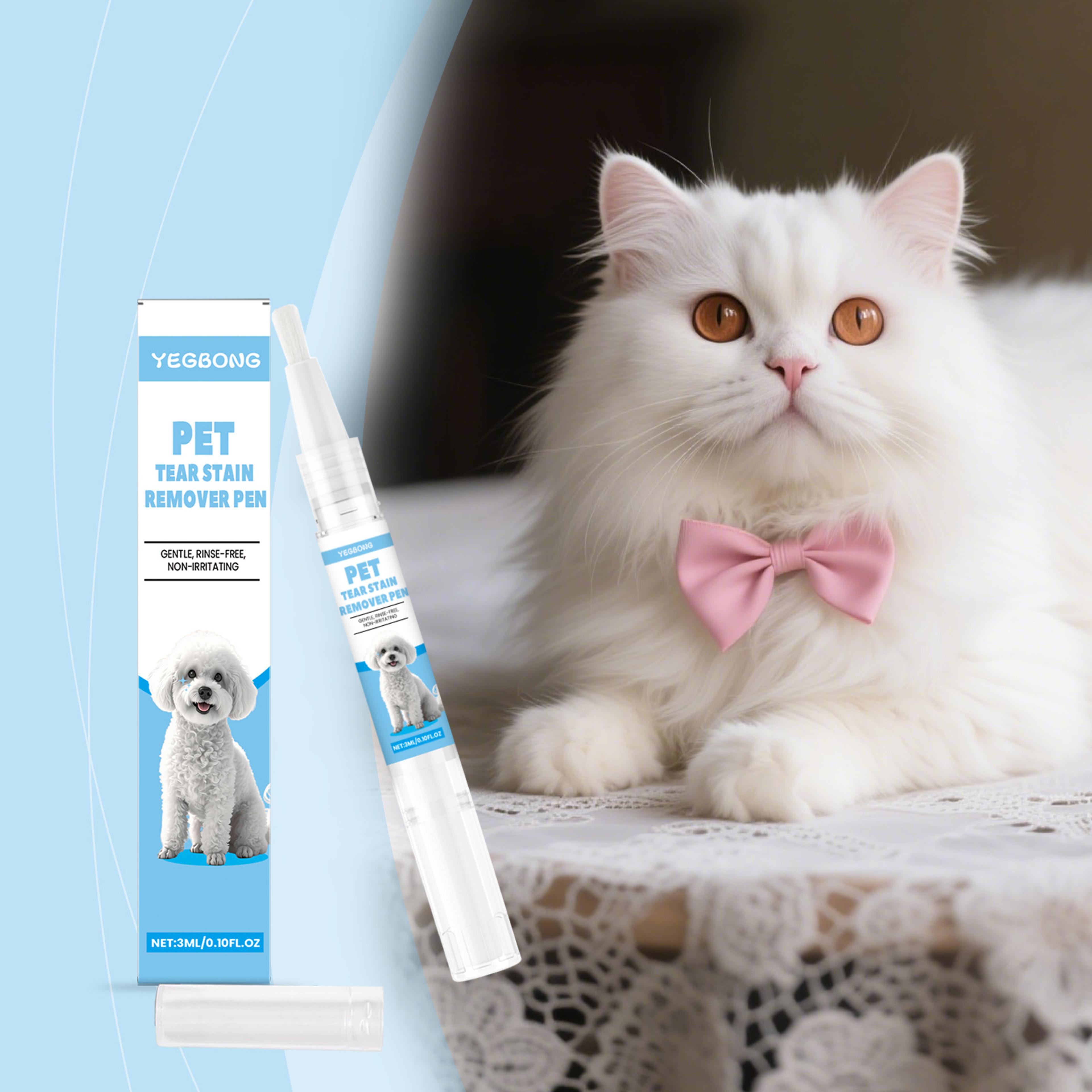 bright eyes pet tear stain remover pen for dogs & cats | gentle eye cleaner & tear stain care