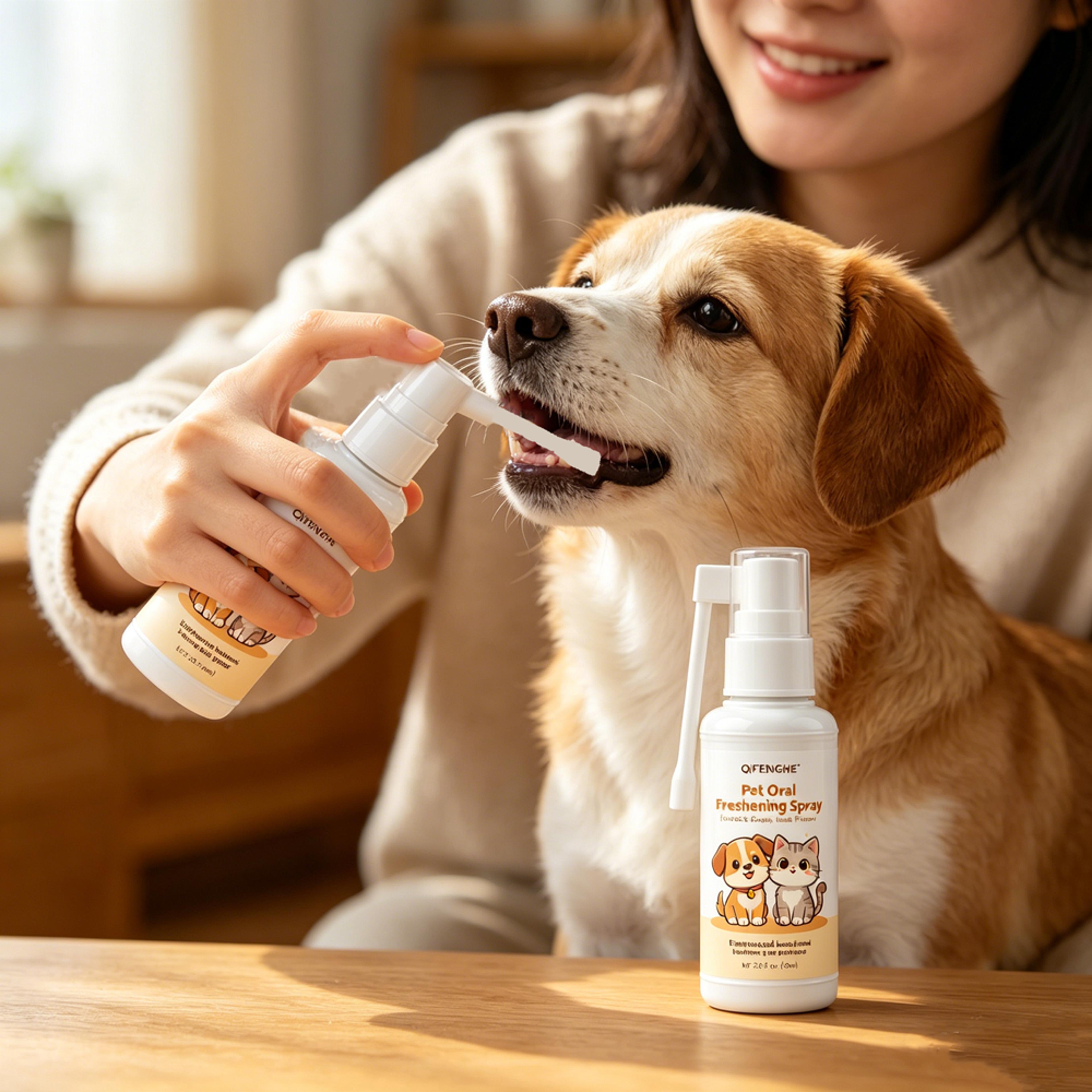 fresh paws vanilla pet dental spray for dogs & cats breath freshener and teeth cleaner