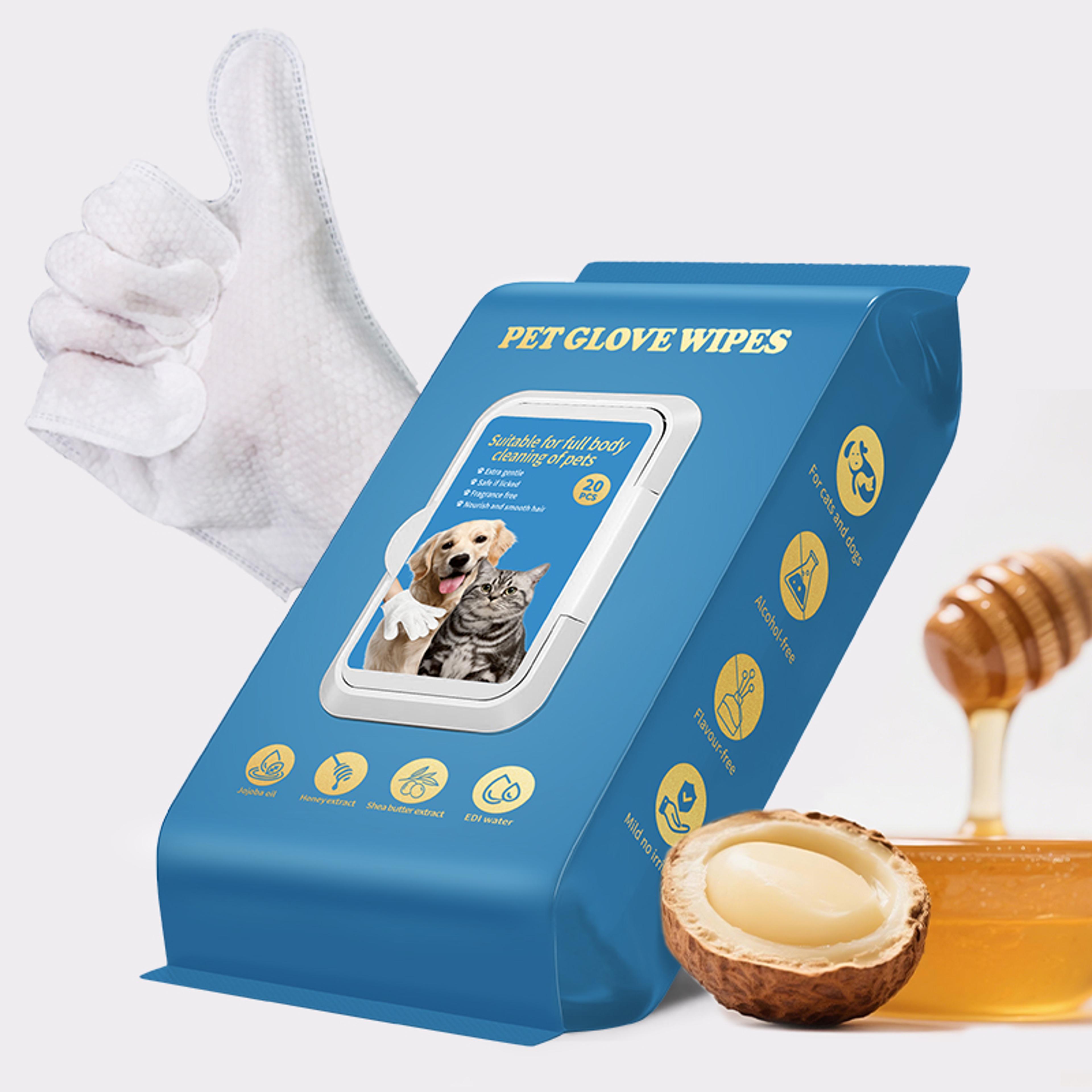 paw fresh no rinse pet cleaning gloves thick deodorizing grooming wipes for cats & dogs