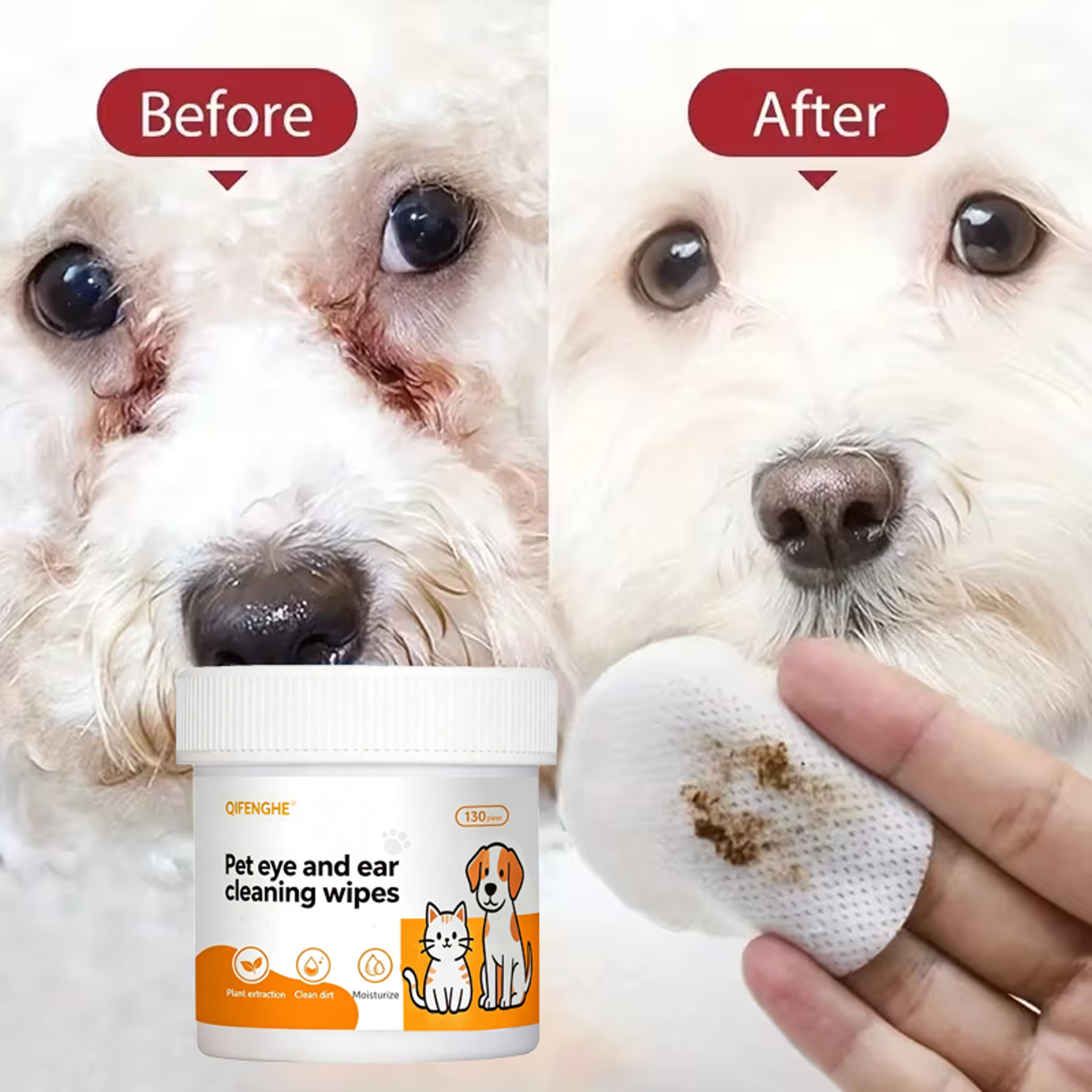 pure paws pet eye & ear cleaning wipes for tear stains, earwax removal & daily grooming