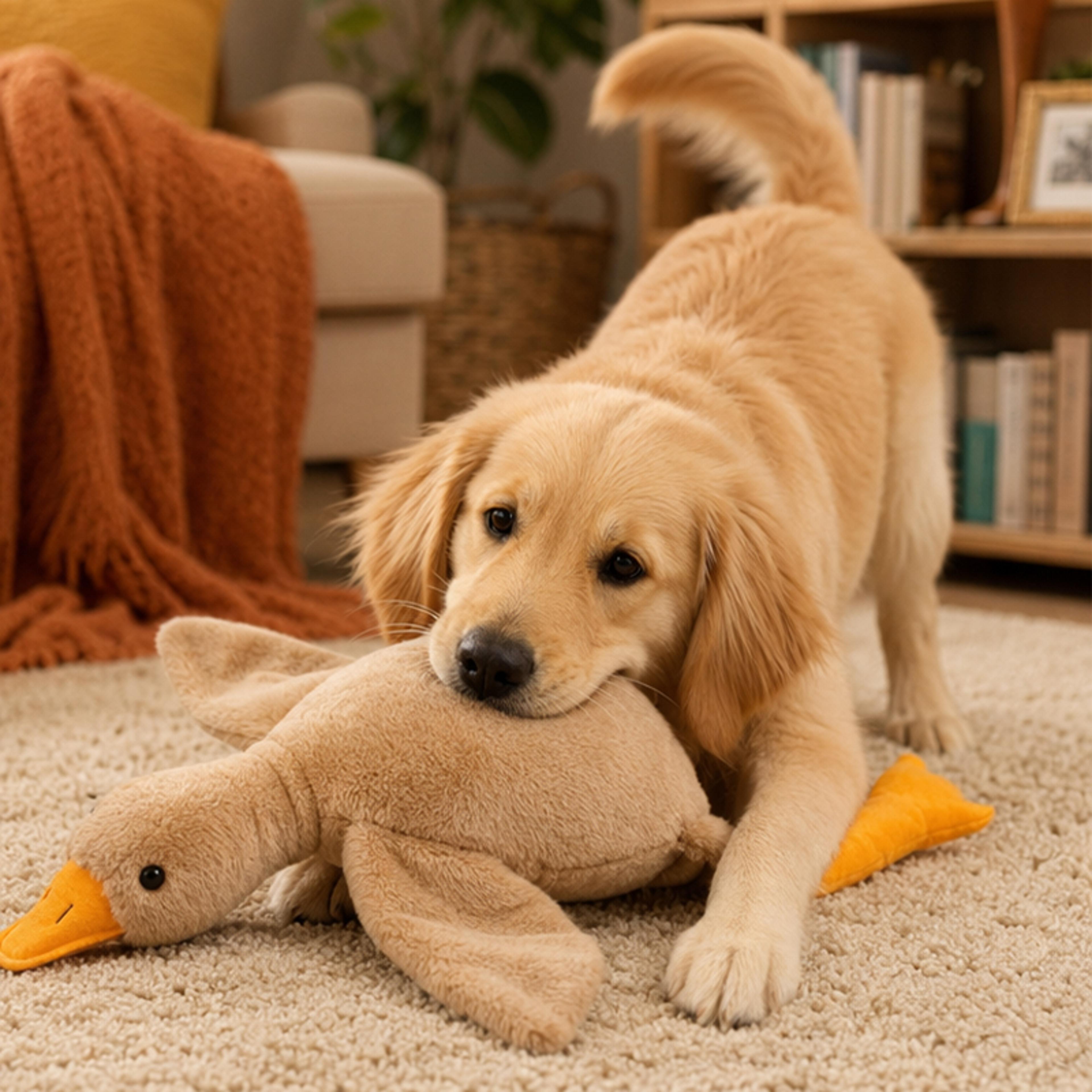 goose cuddle plush pet toy & pillow for dogs and cats