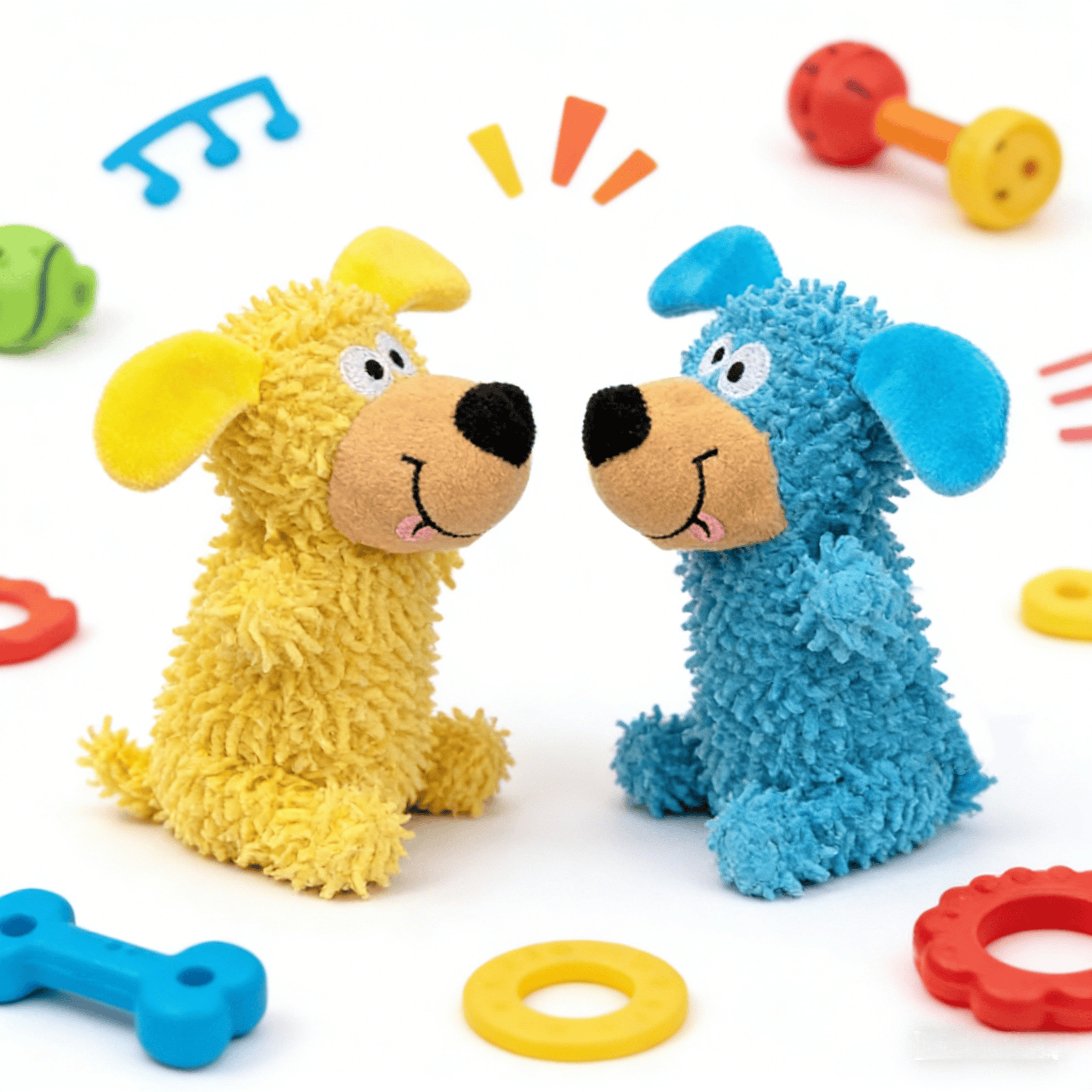 snuggle monster interactive dog squeaky toy plush ball for small & medium dogs