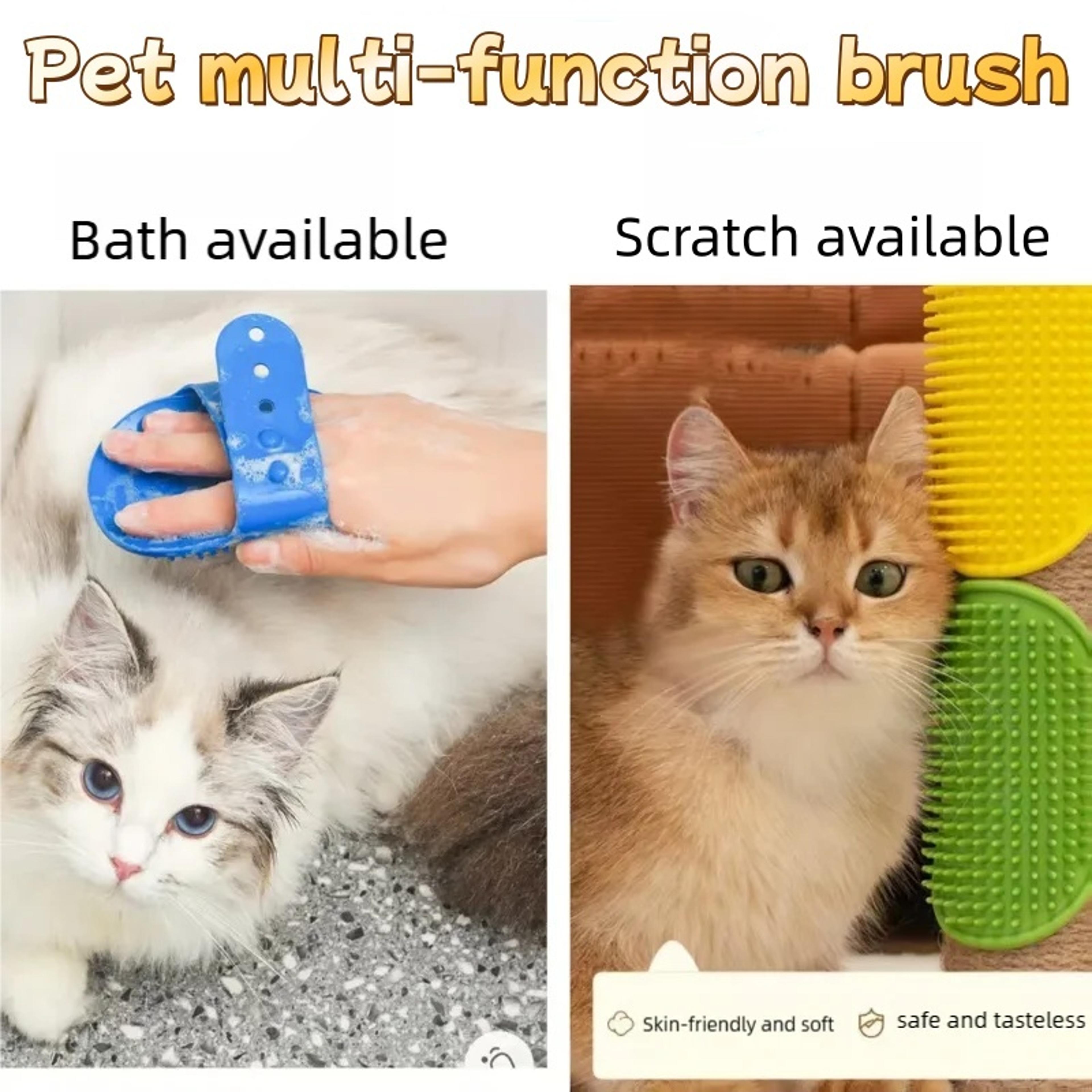 paw spa silicone pet grooming bath brush & hair remover for dogs and cats