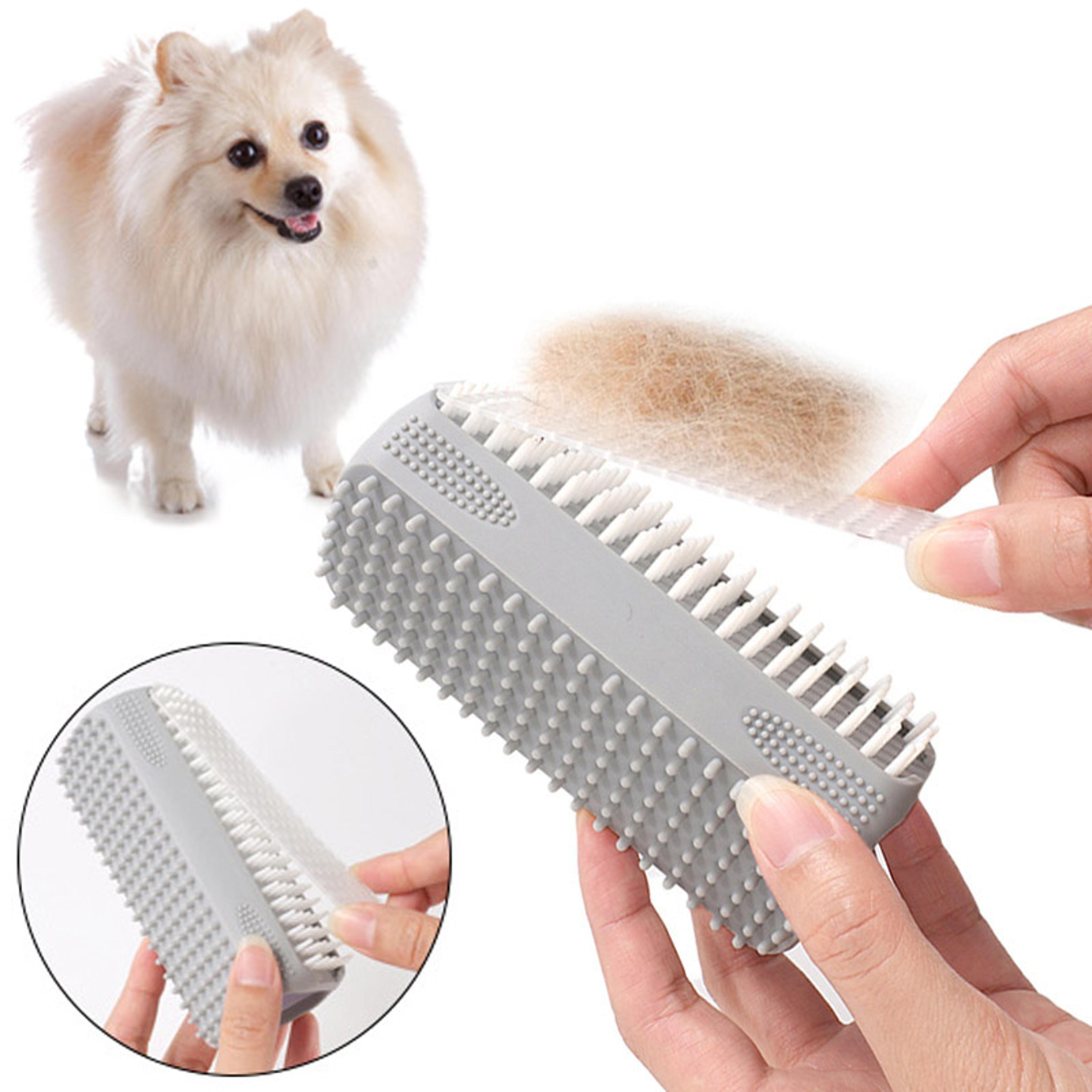 silicone pet bath & grooming massage brush for deep cleaning and hair removal