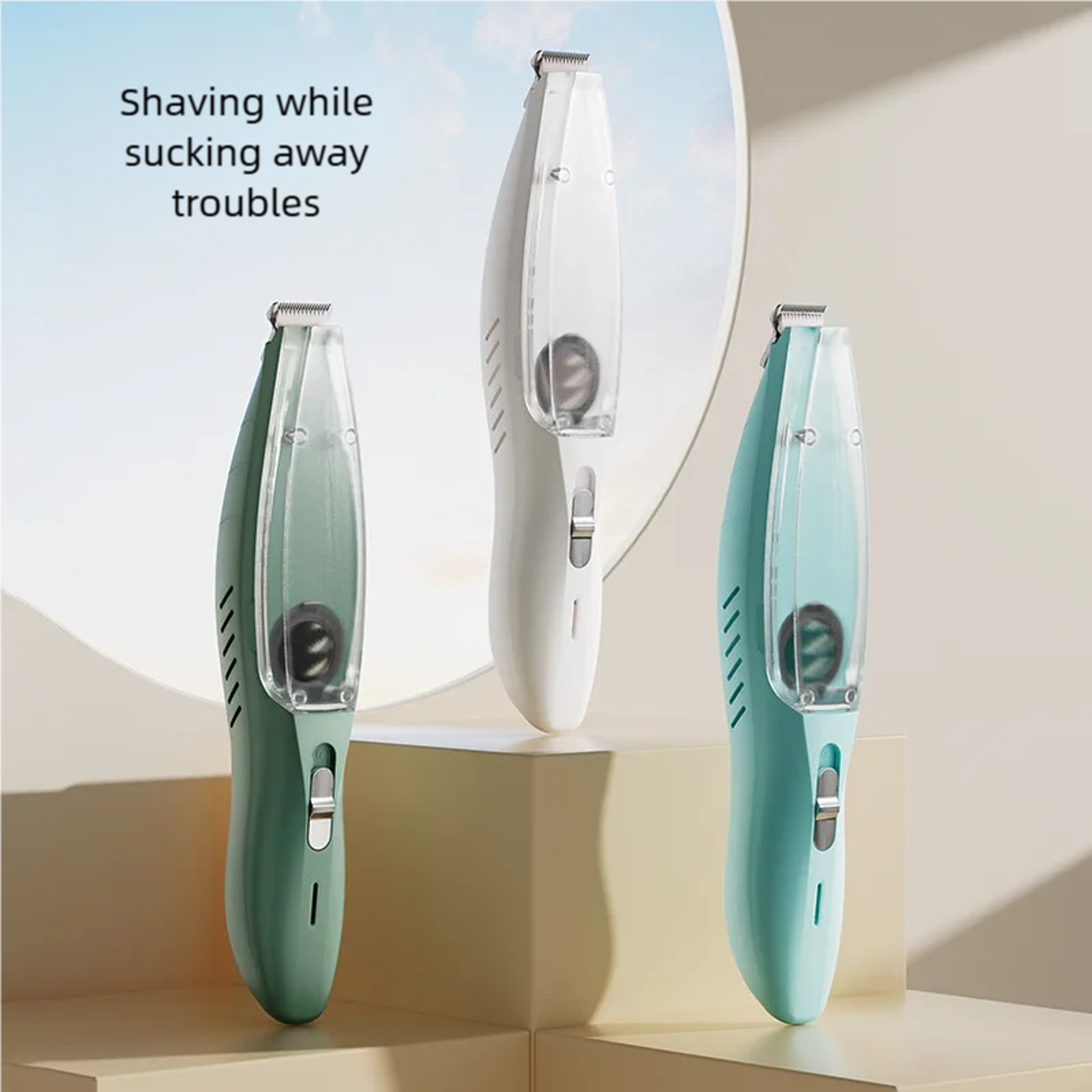pet grooming kit with hair suction dog paw trimmer & usb rechargeable pet hair trimmer