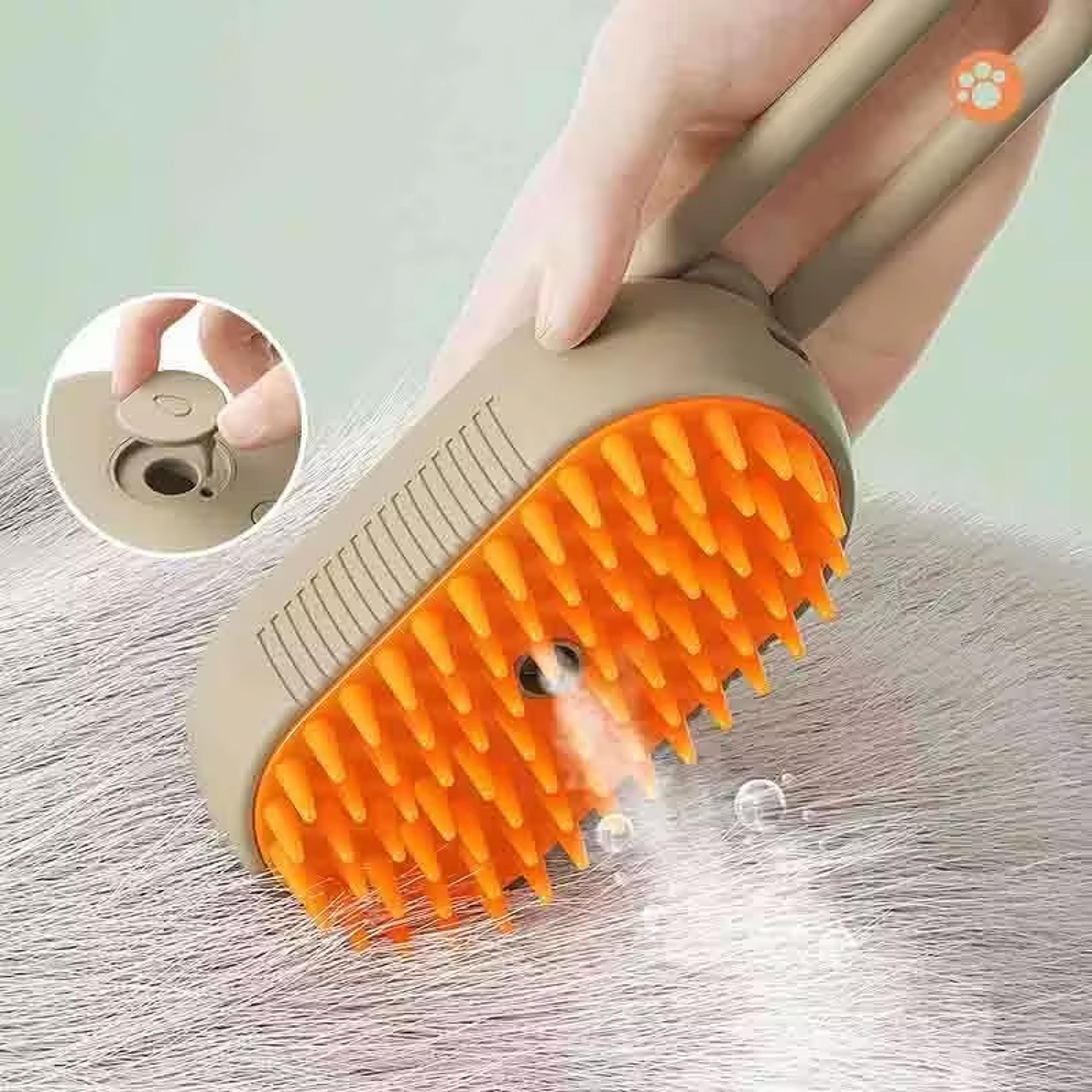 steam pet grooming brush with spray massage for cats & dogs hair removal comb