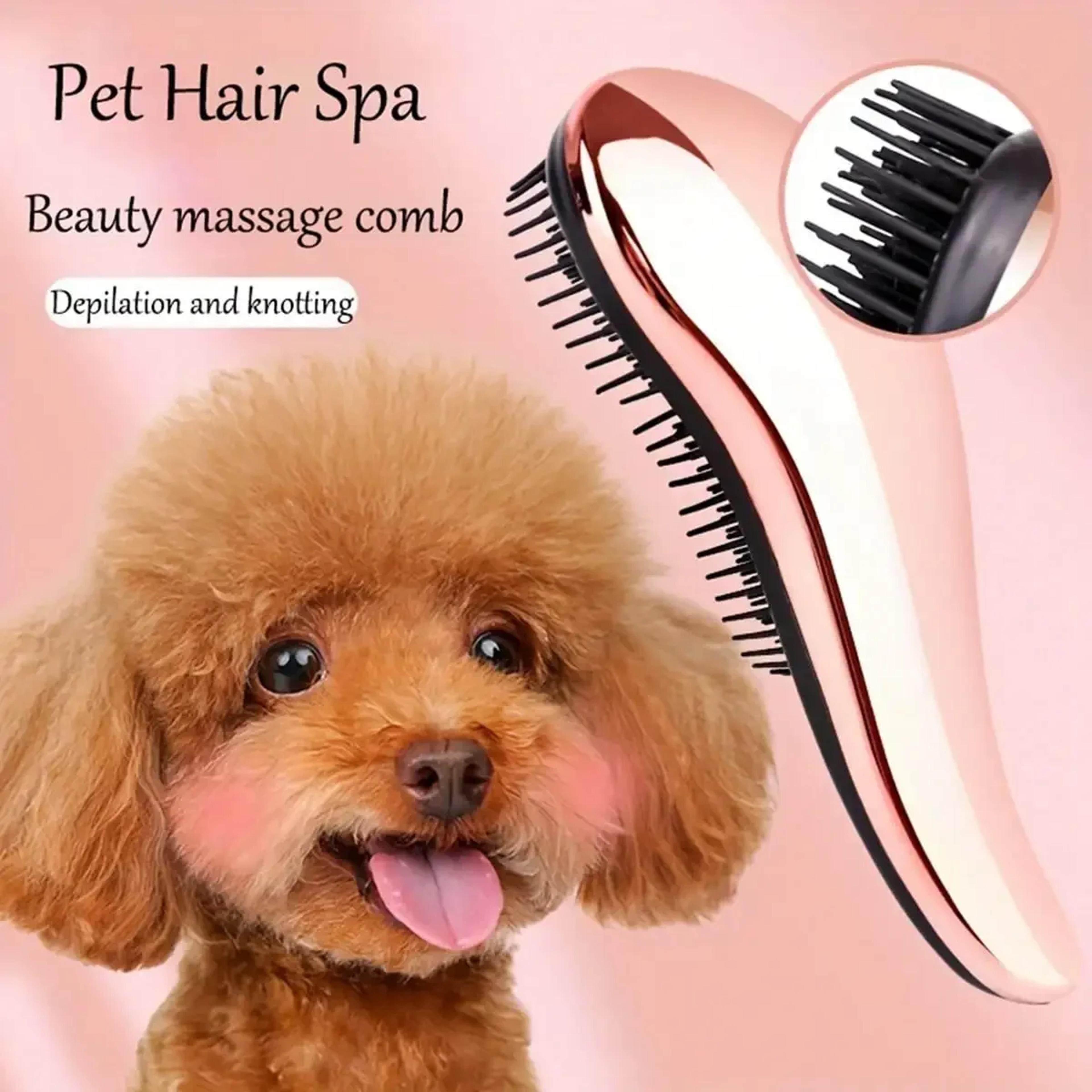 floating dog grooming brush & pet massage comb for shedding, bathing & daily grooming