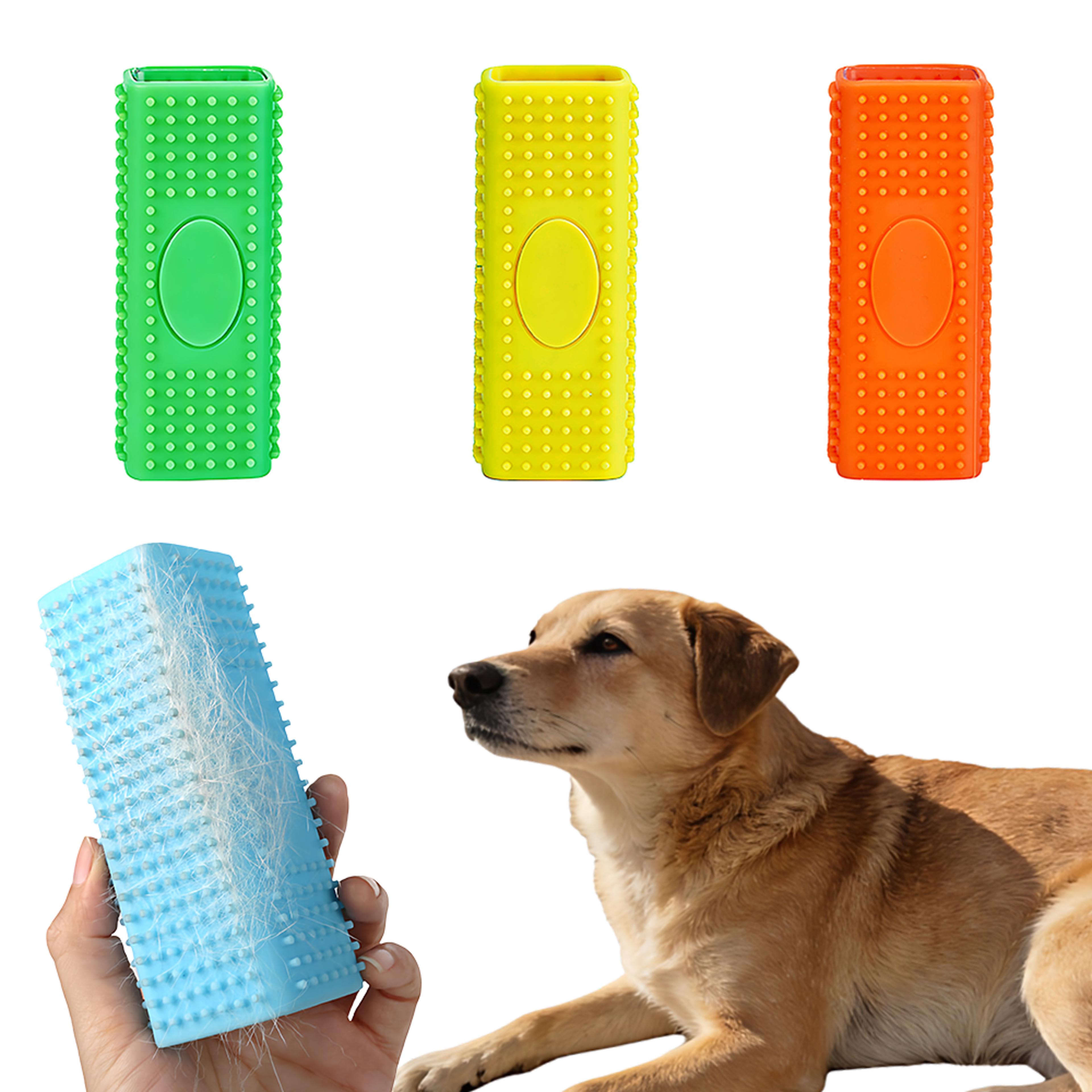 silicone pet hair remover brush for dogs & cats portable pet grooming tool
