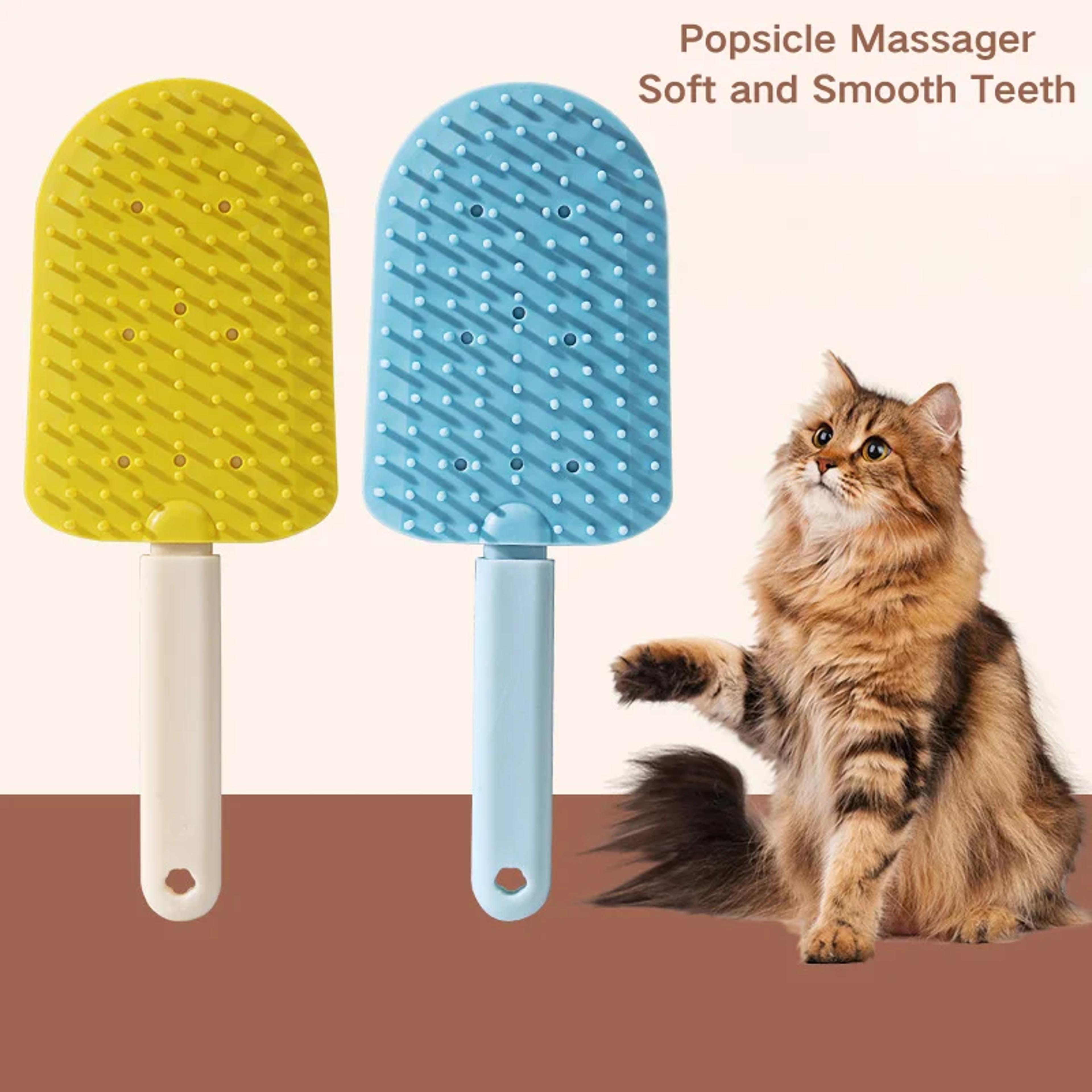ice cream pet grooming brush dual-sided soft massage deshedding comb for dogs & cats