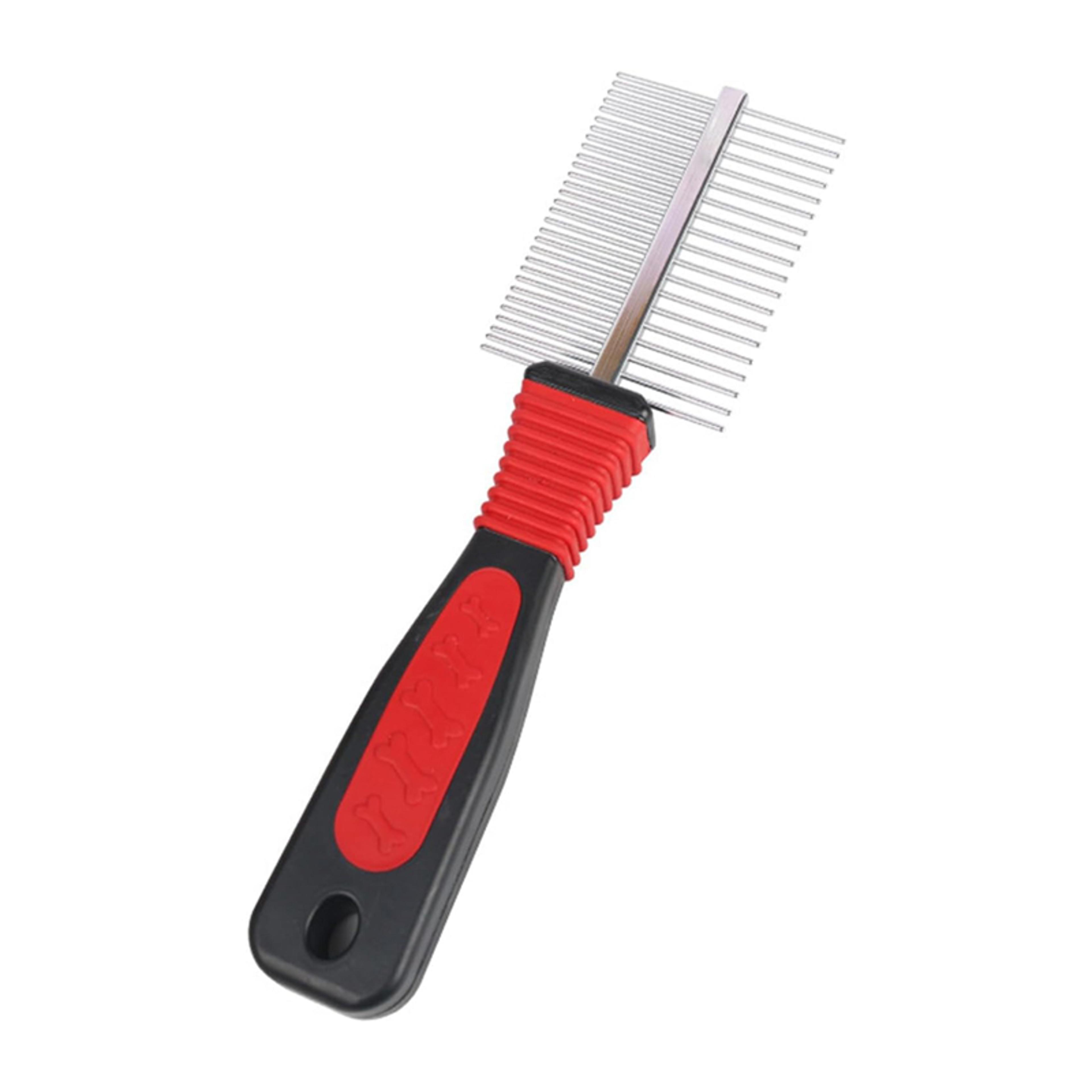 double row pet grooming comb stainless steel dog deshedding comb & cat grooming brush
