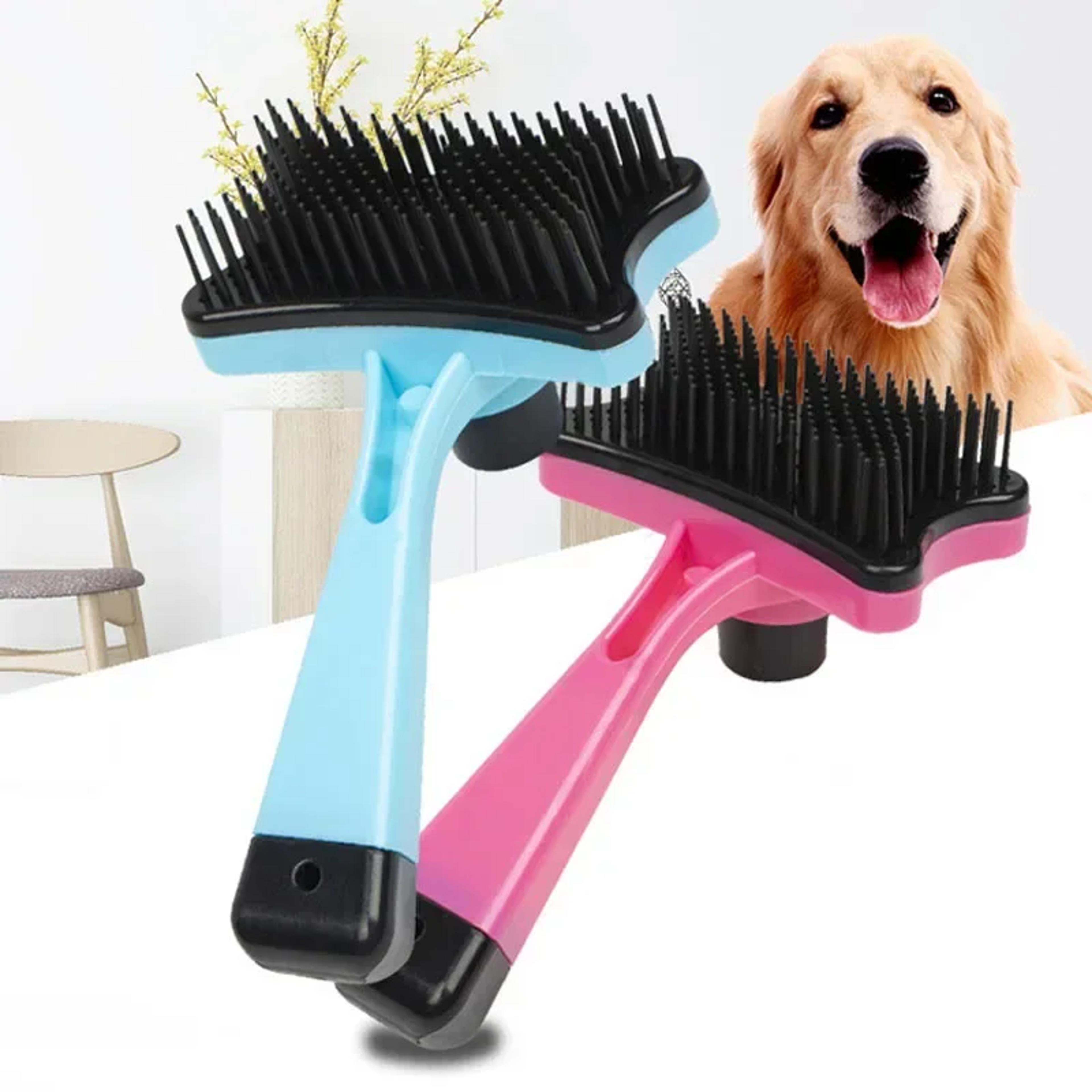 self cleaning slicker brush for cats & dogs one click pet grooming brush with massage pins